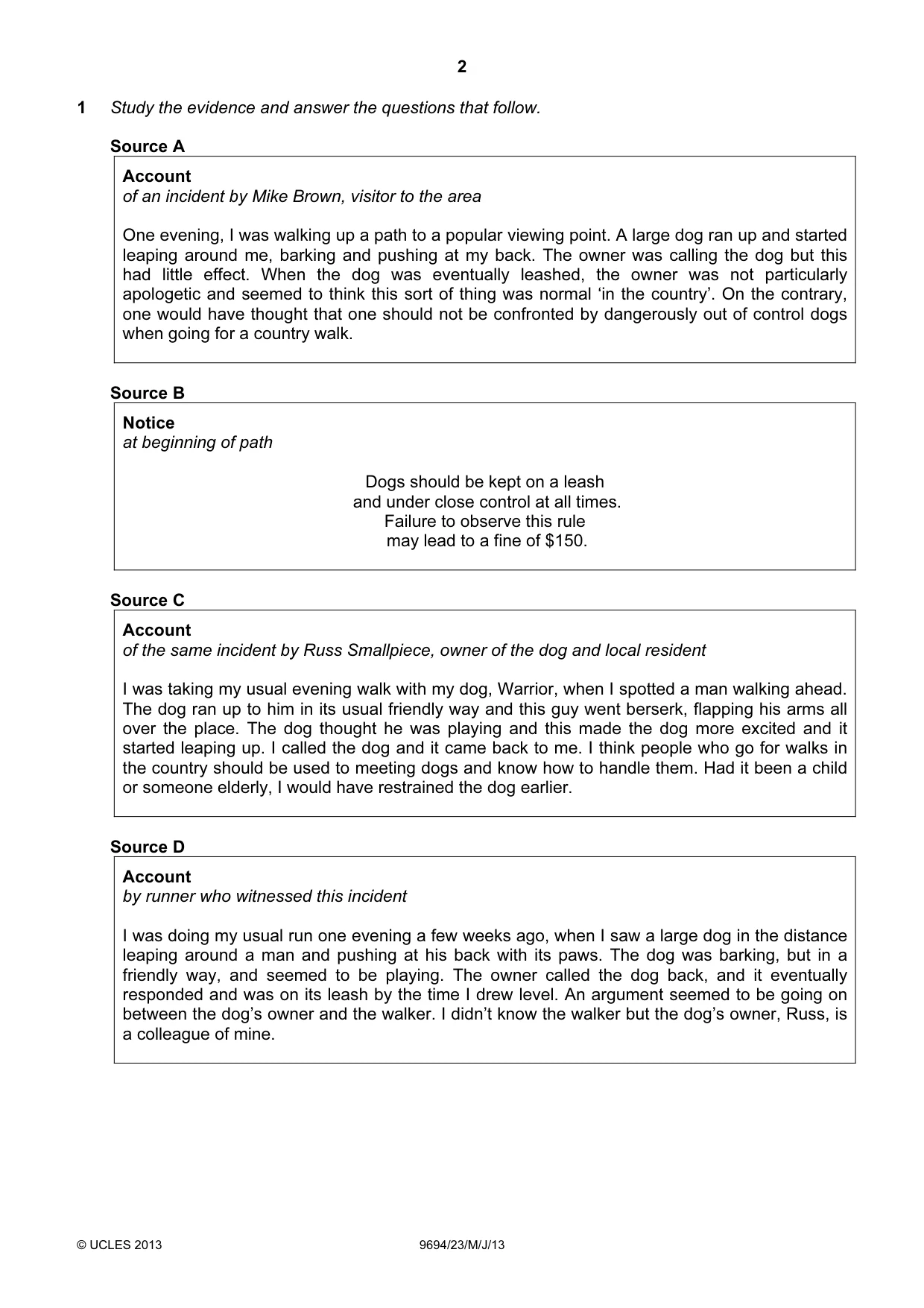 Cambridge A Level Thinking Skills 9694 2013 May/June Paper 2 · Variant 3 question paper, page 2 of 8