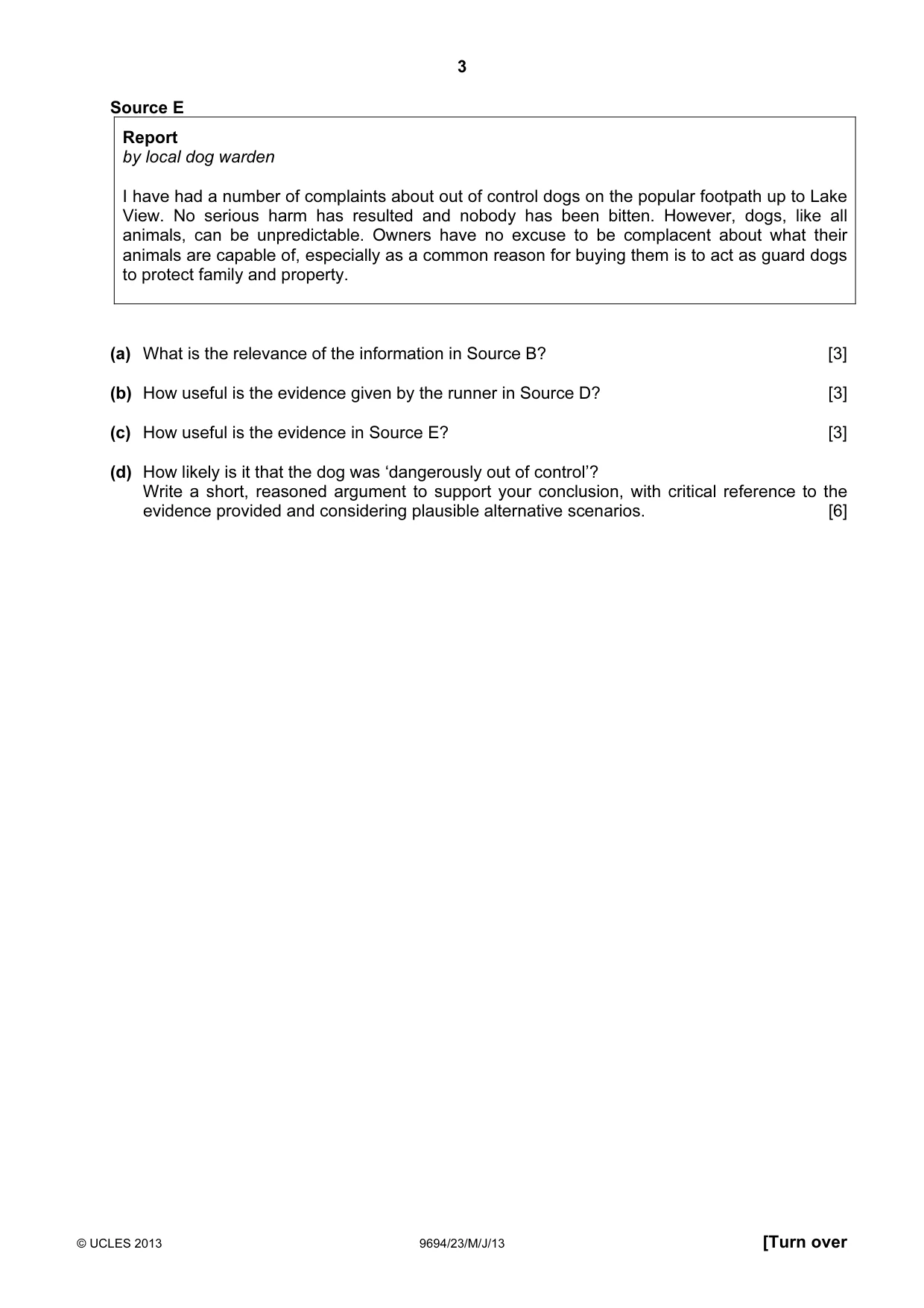 Cambridge A Level Thinking Skills 9694 2013 May/June Paper 2 · Variant 3 question paper, page 3 of 8