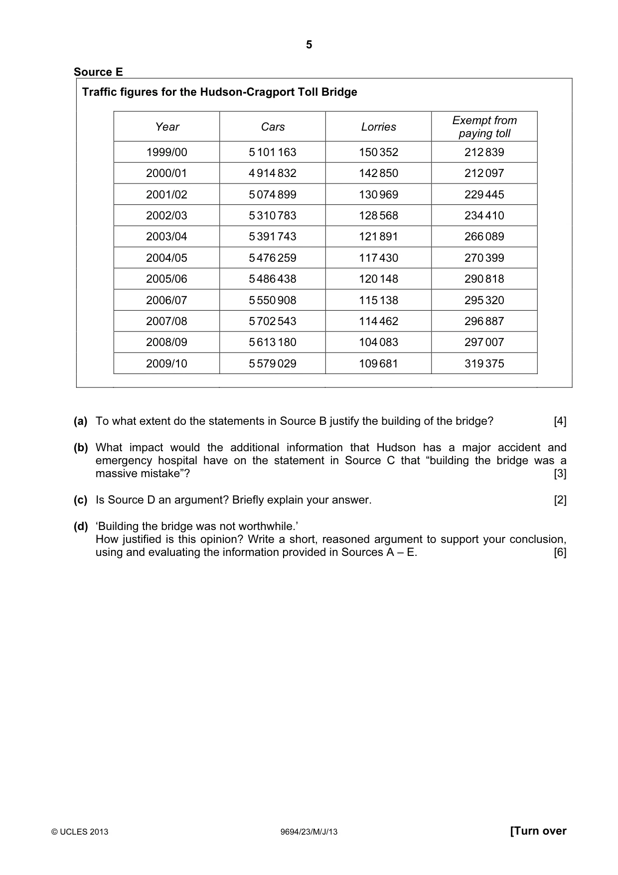 Cambridge A Level Thinking Skills 9694 2013 May/June Paper 2 · Variant 3 question paper, page 5 of 8
