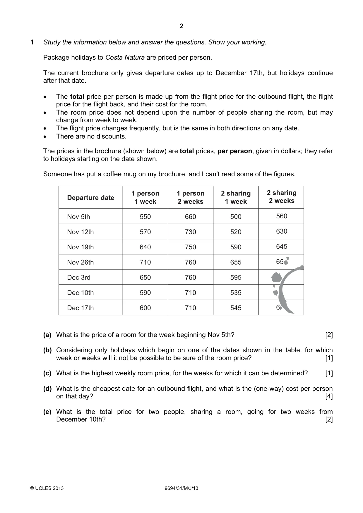 Cambridge A Level Thinking Skills 9694 2013 May/June Paper 3 · Variant 1 question paper, page 2 of 8