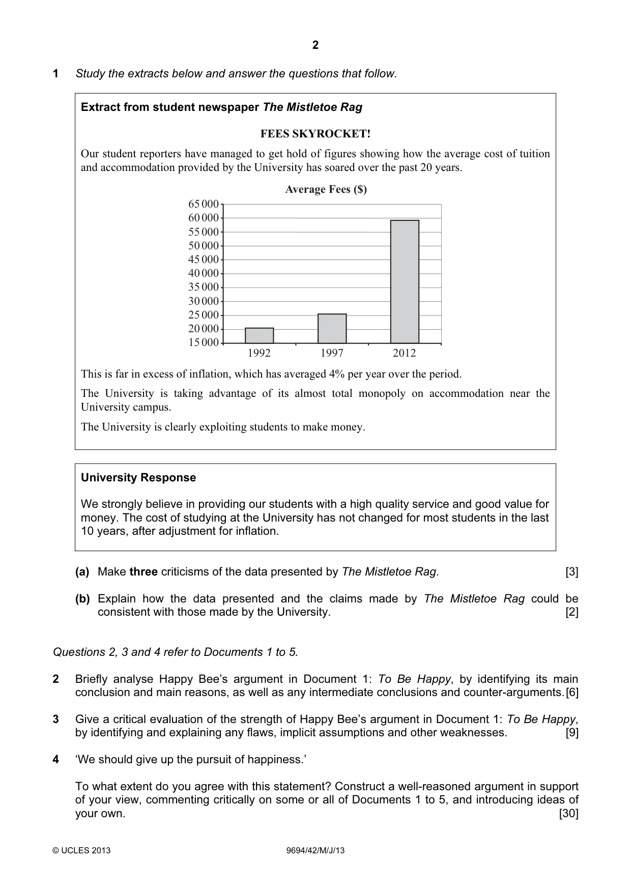 Cambridge A Level Thinking Skills 9694 2013 May/June Paper 4 · Variant 2 question paper, page 2 of 8