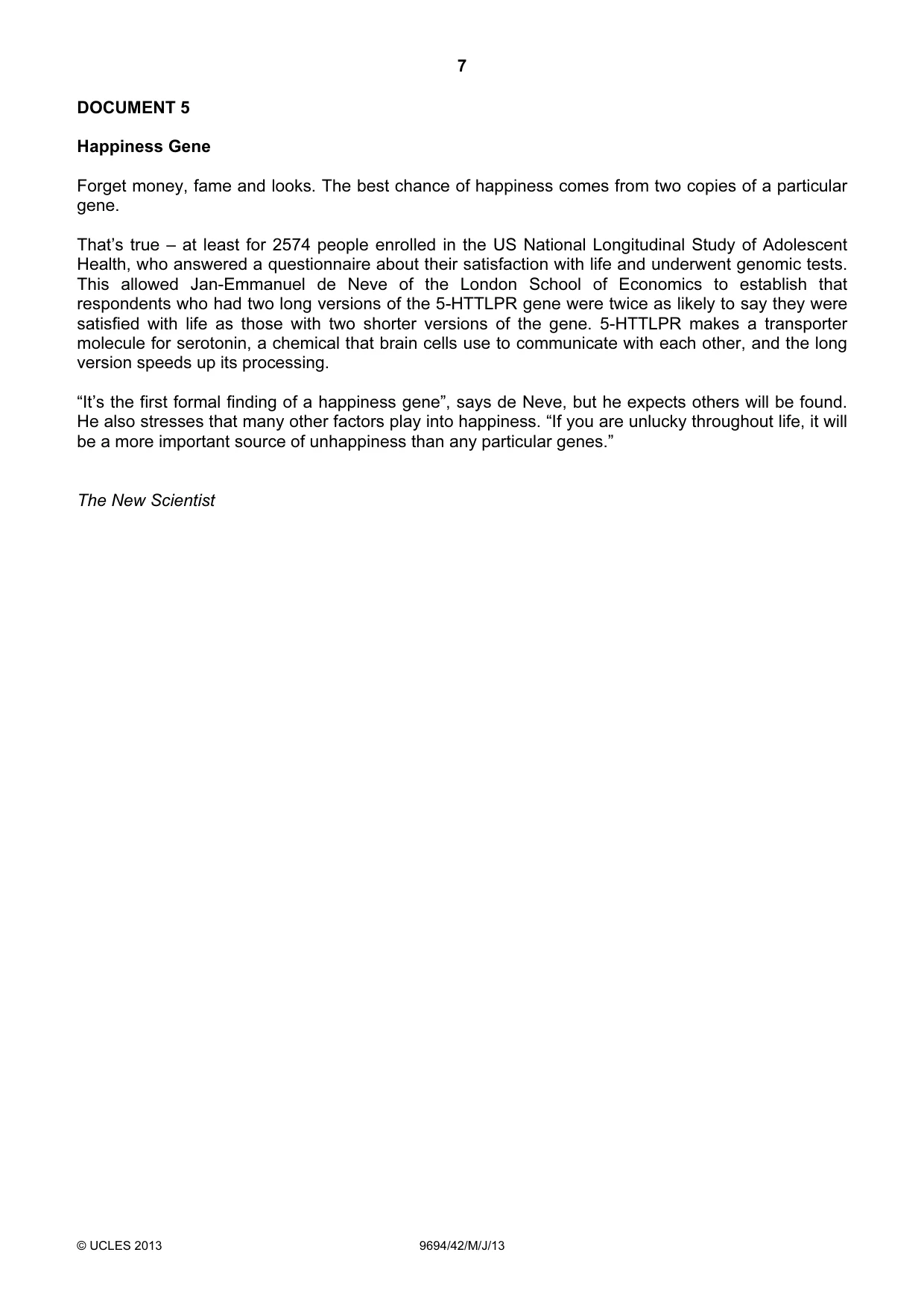 Cambridge A Level Thinking Skills 9694 2013 May/June Paper 4 · Variant 2 question paper, page 7 of 8