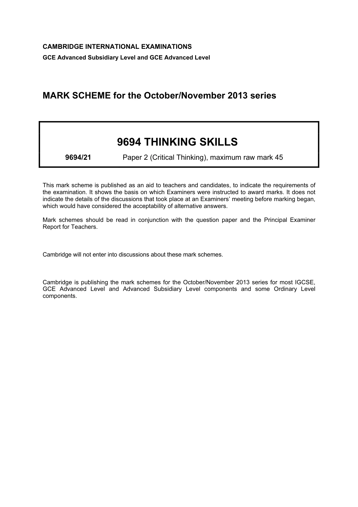 Mark scheme, page 1 of 8