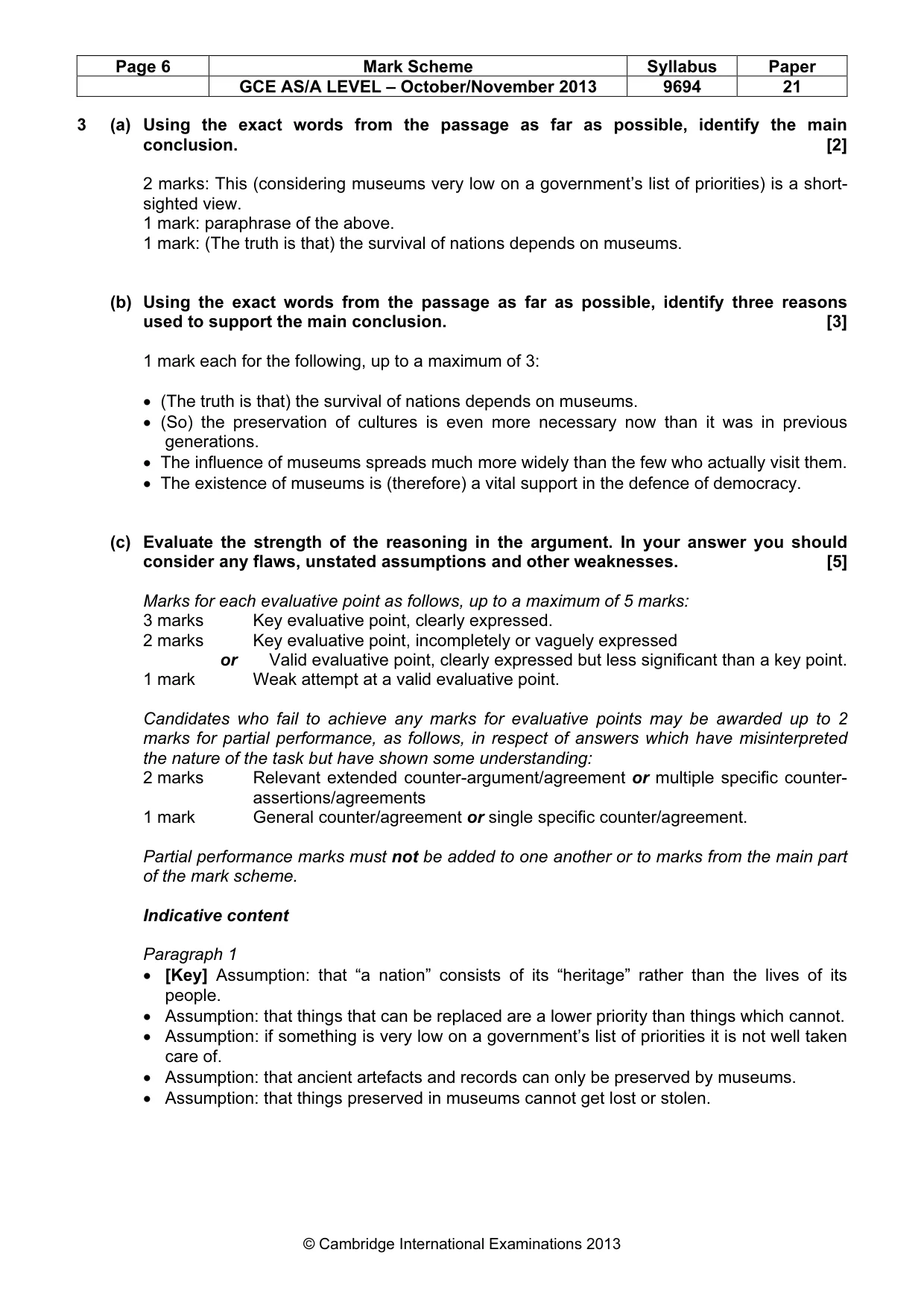 Mark scheme, page 6 of 8
