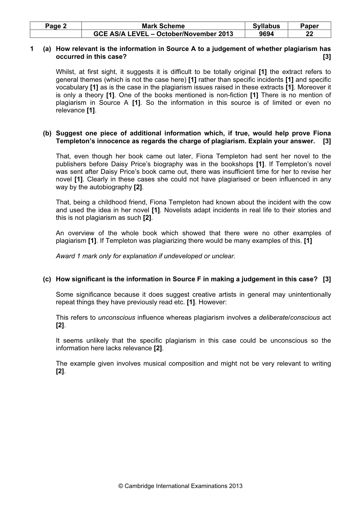Mark scheme, page 2 of 8