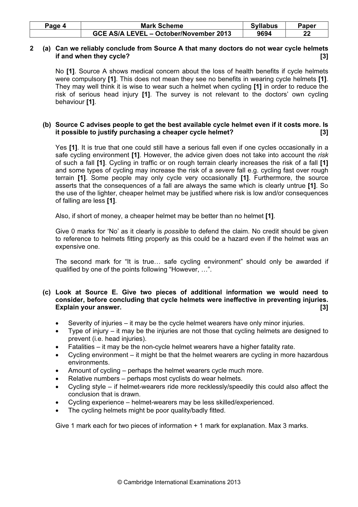 Mark scheme, page 4 of 8