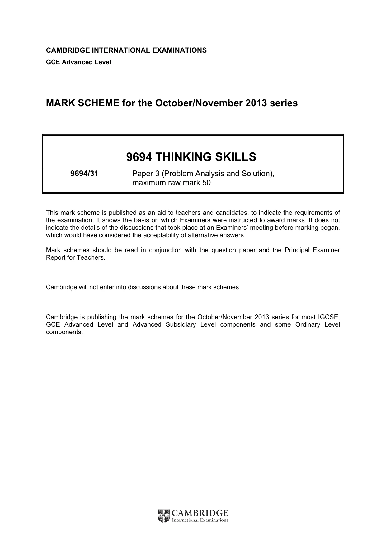 Mark scheme, page 1 of 9