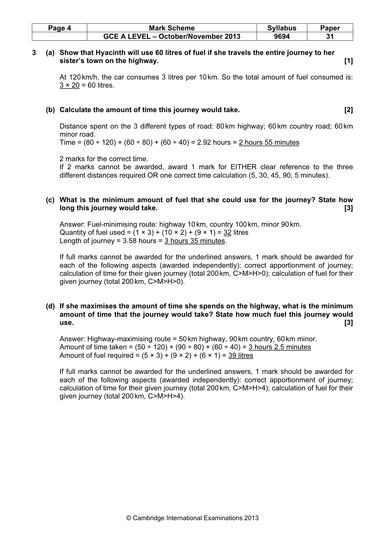 Mark scheme, page 4 of 9