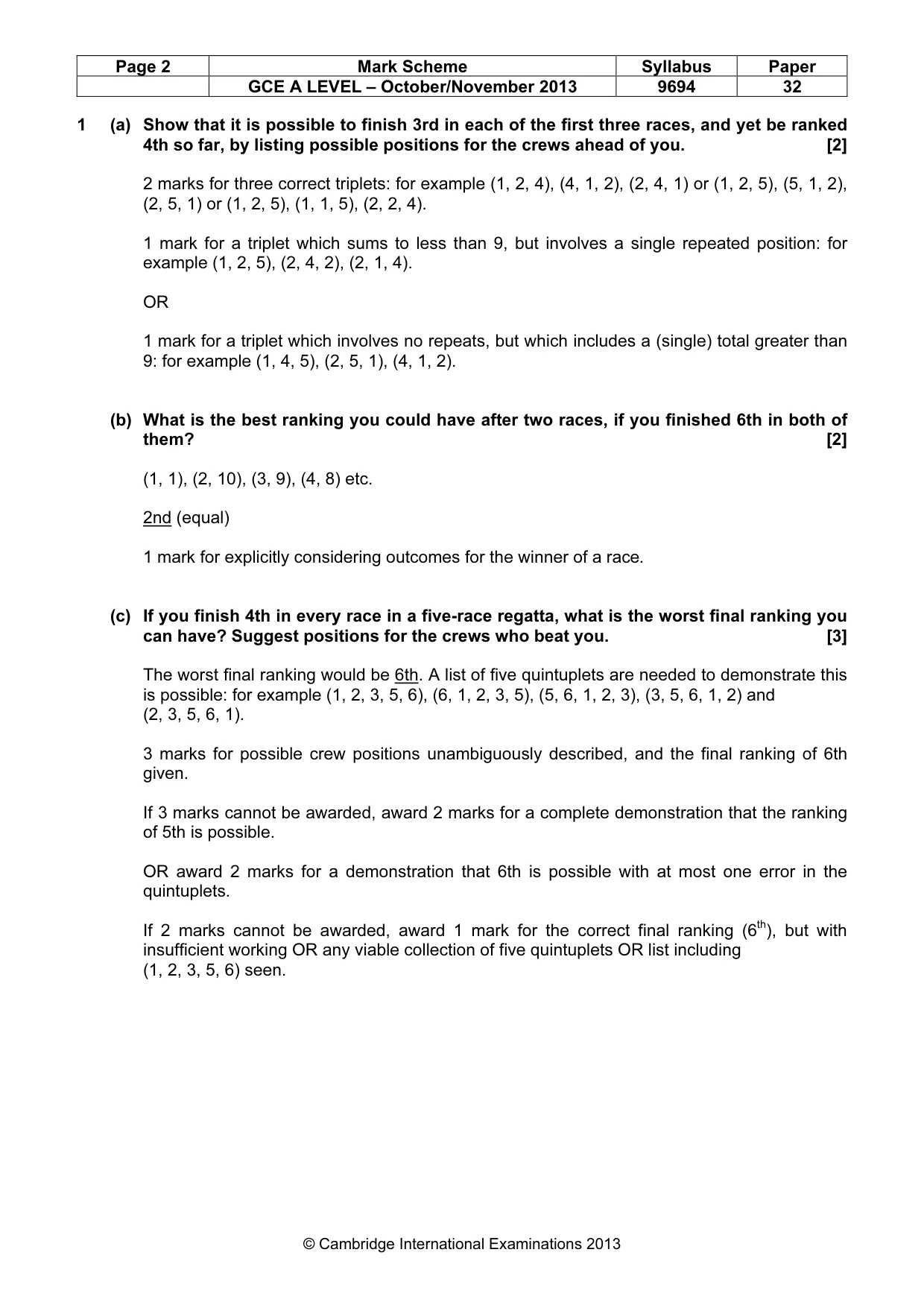 Mark scheme, page 2 of 9