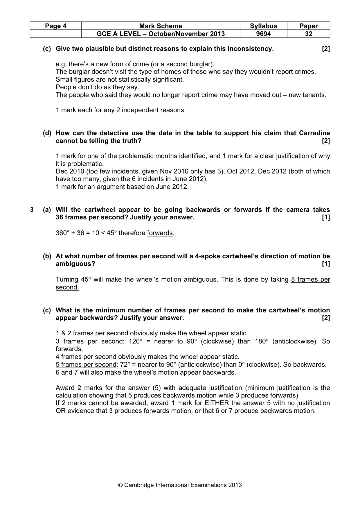 Mark scheme, page 4 of 9