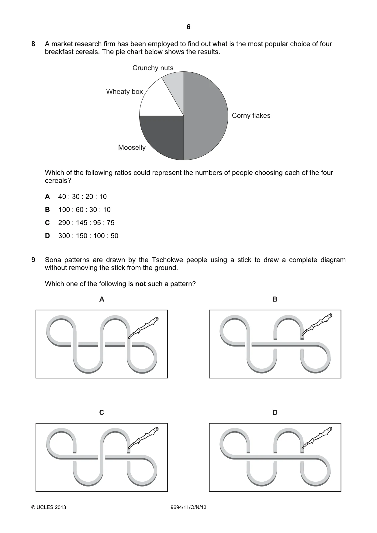 Cambridge A Level Thinking Skills 9694 2013 Oct/Nov Paper 1 · Variant 1 question paper, page 6 of 16