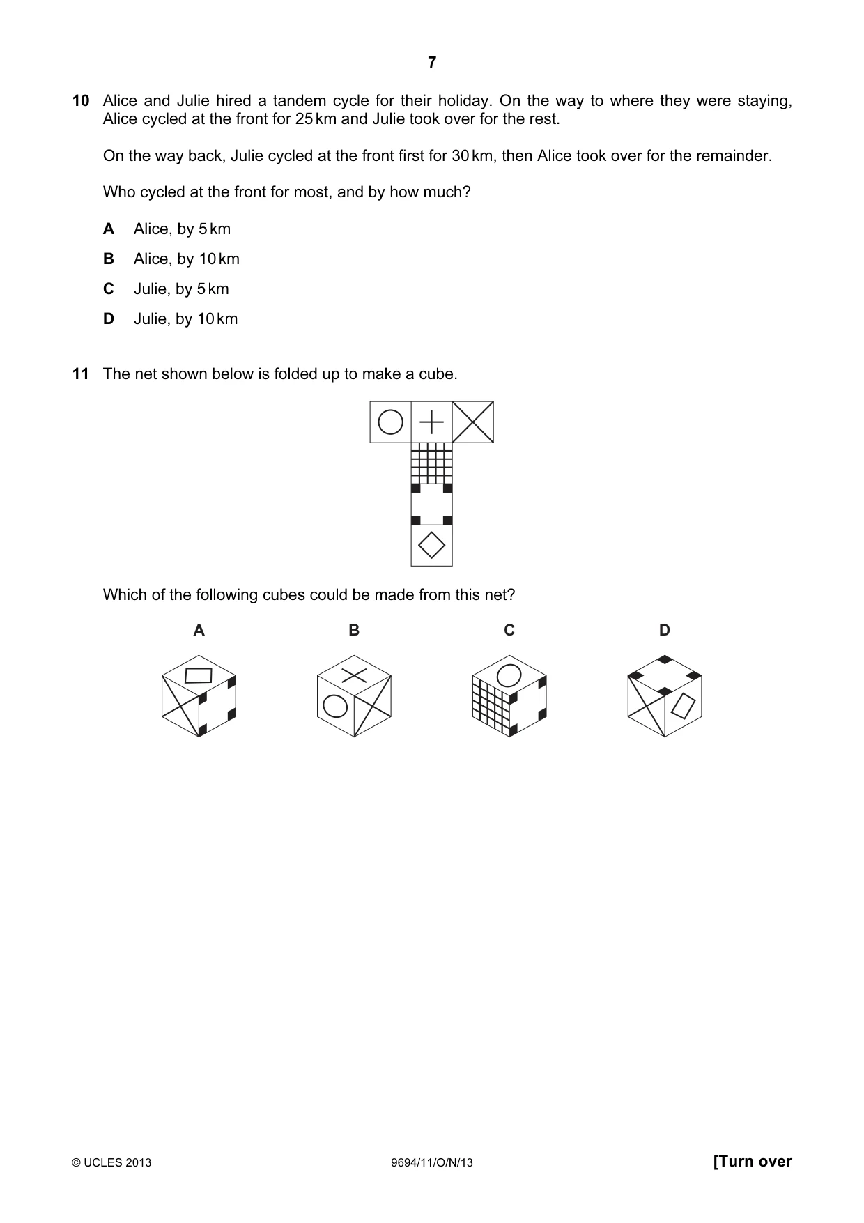 Cambridge A Level Thinking Skills 9694 2013 Oct/Nov Paper 1 · Variant 1 question paper, page 7 of 16