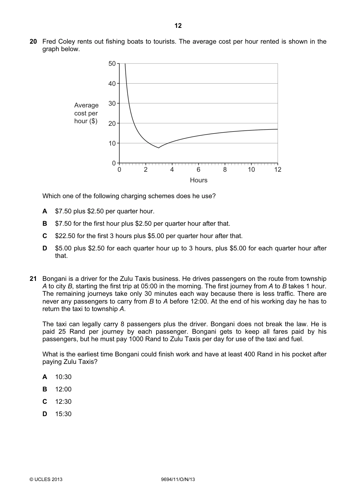 Cambridge A Level Thinking Skills 9694 2013 Oct/Nov Paper 1 · Variant 1 question paper, page 12 of 16