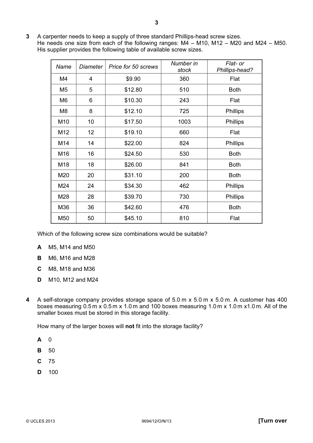 Cambridge A Level Thinking Skills 9694 2013 Oct/Nov Paper 1 · Variant 2 question paper, page 3 of 20
