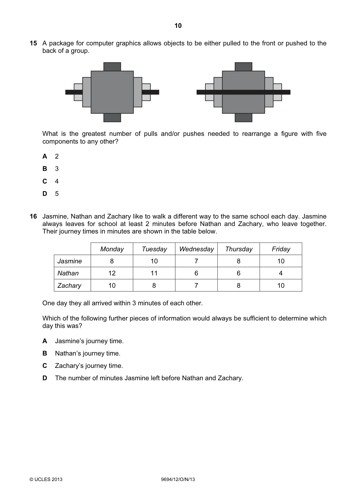 Cambridge A Level Thinking Skills 9694 2013 Oct/Nov Paper 1 · Variant 2 question paper, page 10 of 20