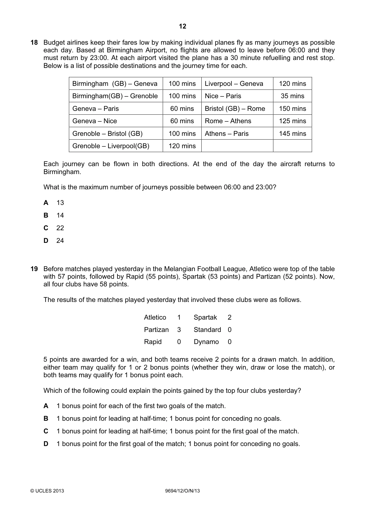 Cambridge A Level Thinking Skills 9694 2013 Oct/Nov Paper 1 · Variant 2 question paper, page 12 of 20