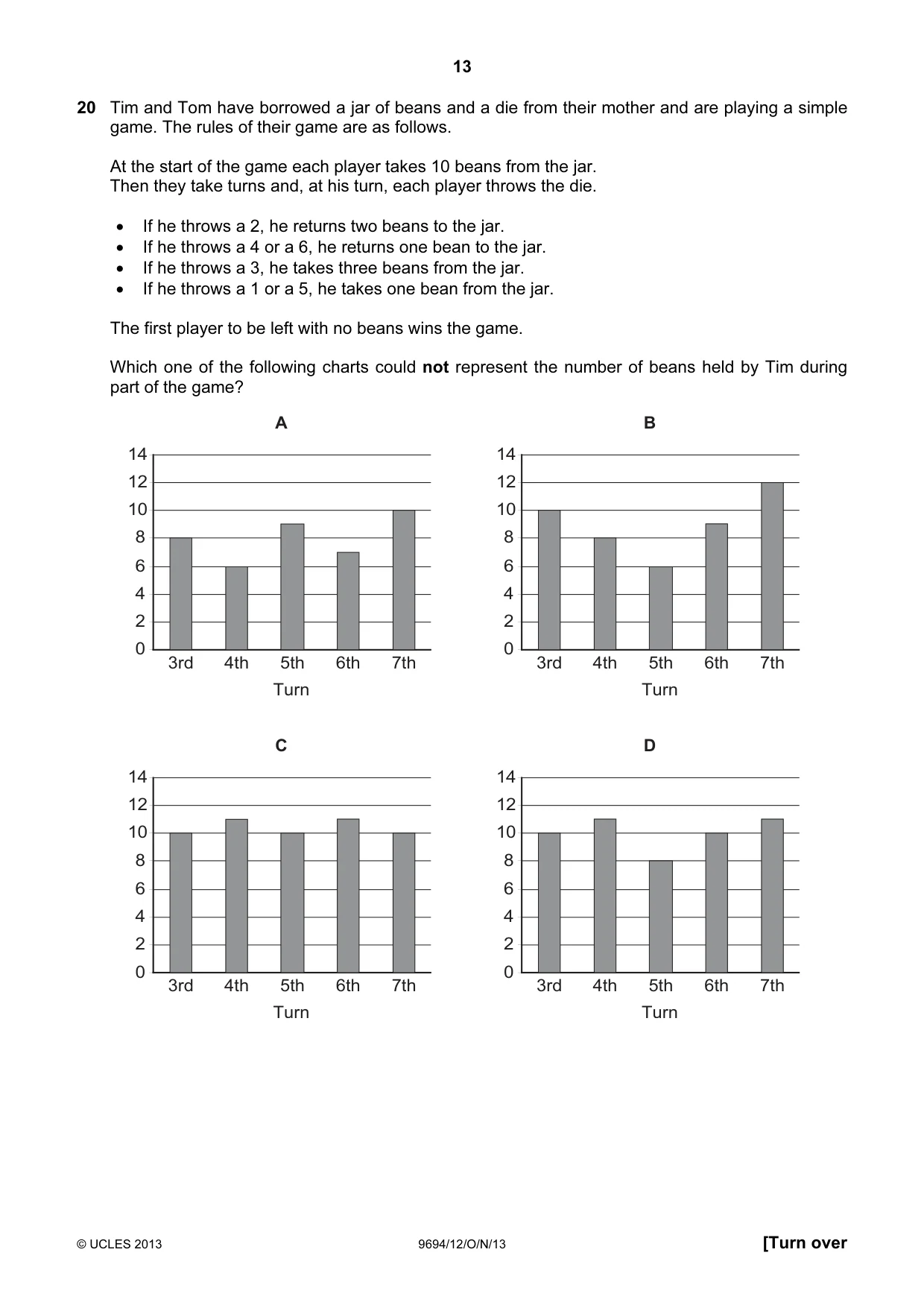 Cambridge A Level Thinking Skills 9694 2013 Oct/Nov Paper 1 · Variant 2 question paper, page 13 of 20