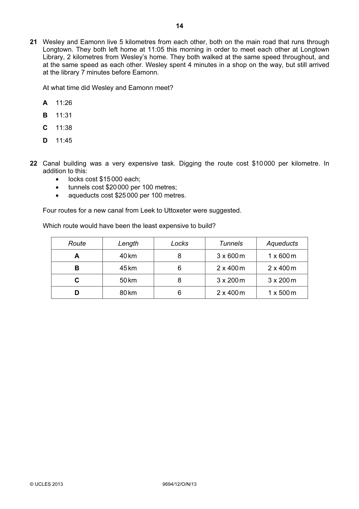 Cambridge A Level Thinking Skills 9694 2013 Oct/Nov Paper 1 · Variant 2 question paper, page 14 of 20