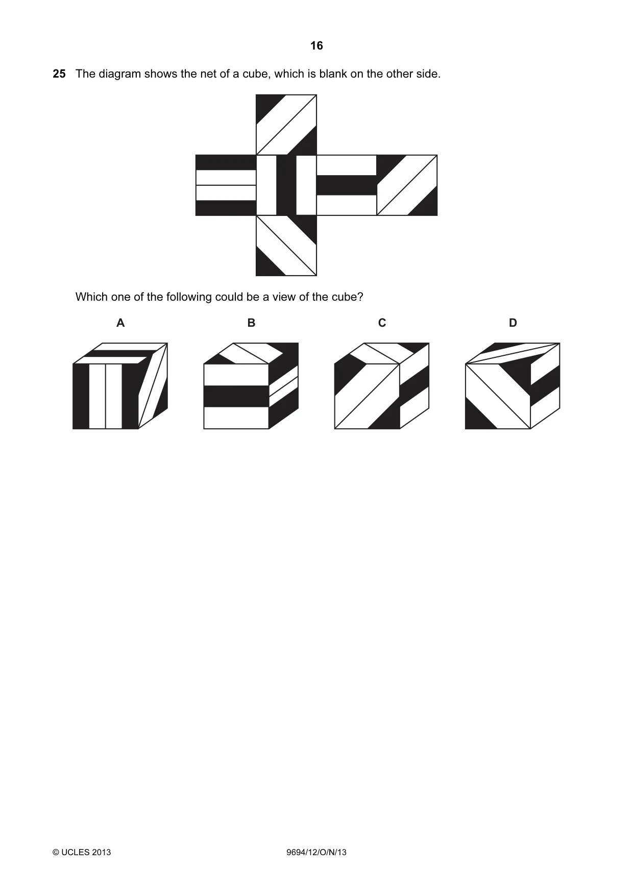Cambridge A Level Thinking Skills 9694 2013 Oct/Nov Paper 1 · Variant 2 question paper, page 16 of 20