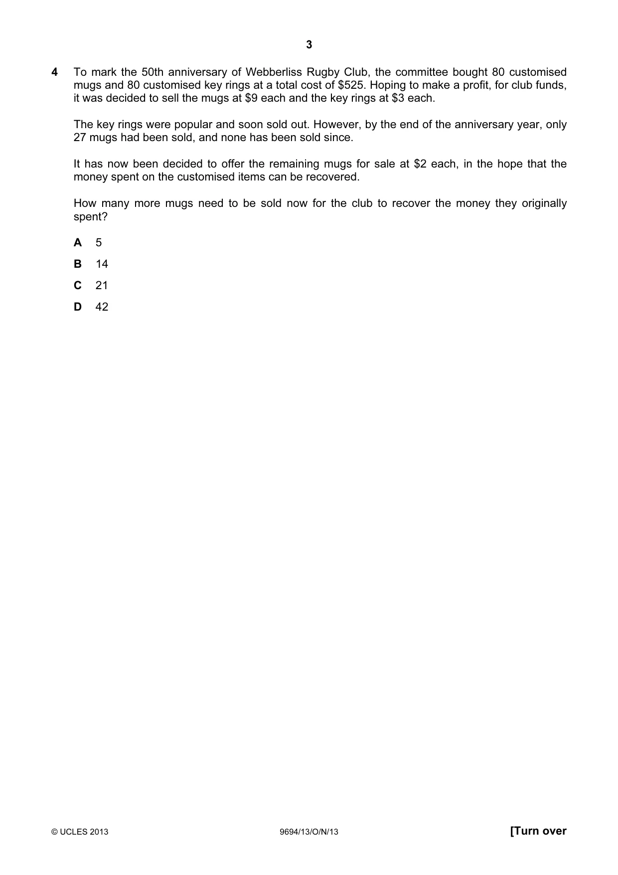 Cambridge A Level Thinking Skills 9694 2013 Oct/Nov Paper 1 · Variant 3 question paper, page 3 of 20