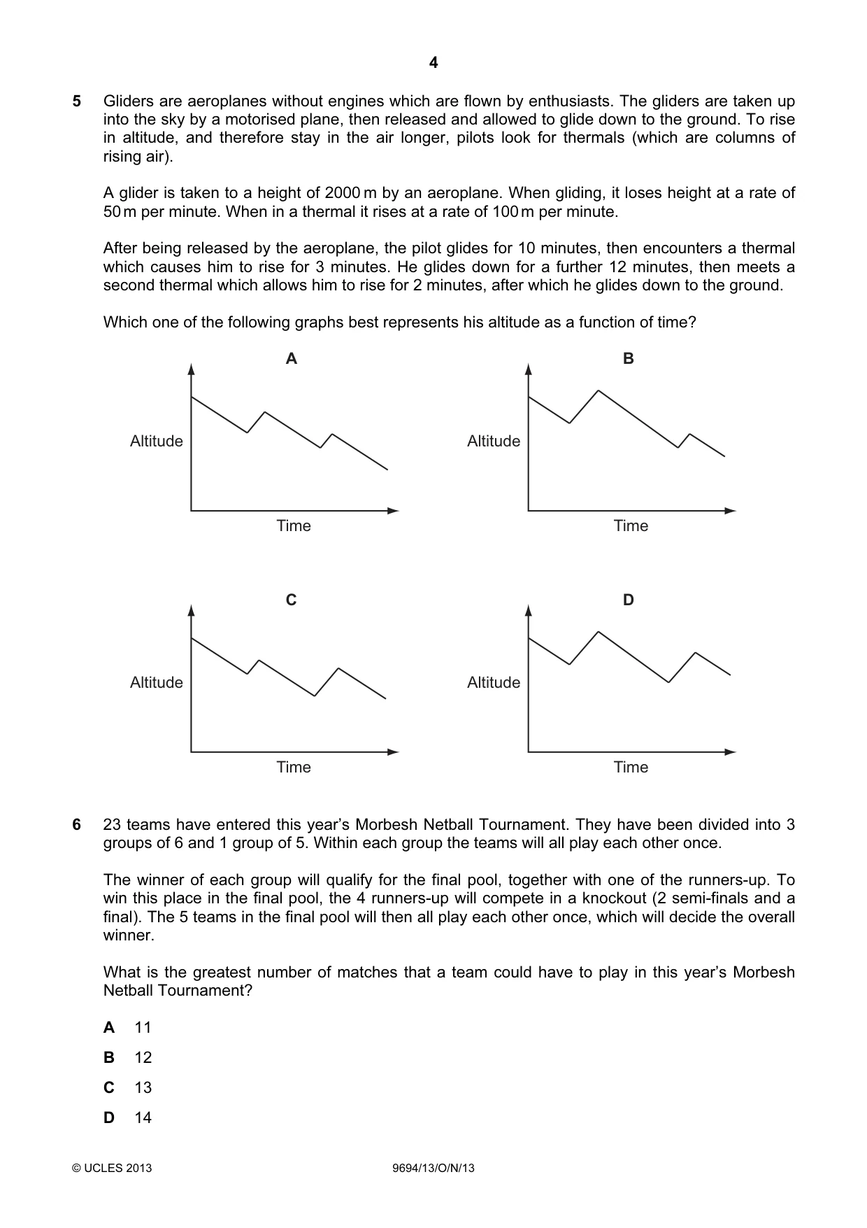 Cambridge A Level Thinking Skills 9694 2013 Oct/Nov Paper 1 · Variant 3 question paper, page 4 of 20