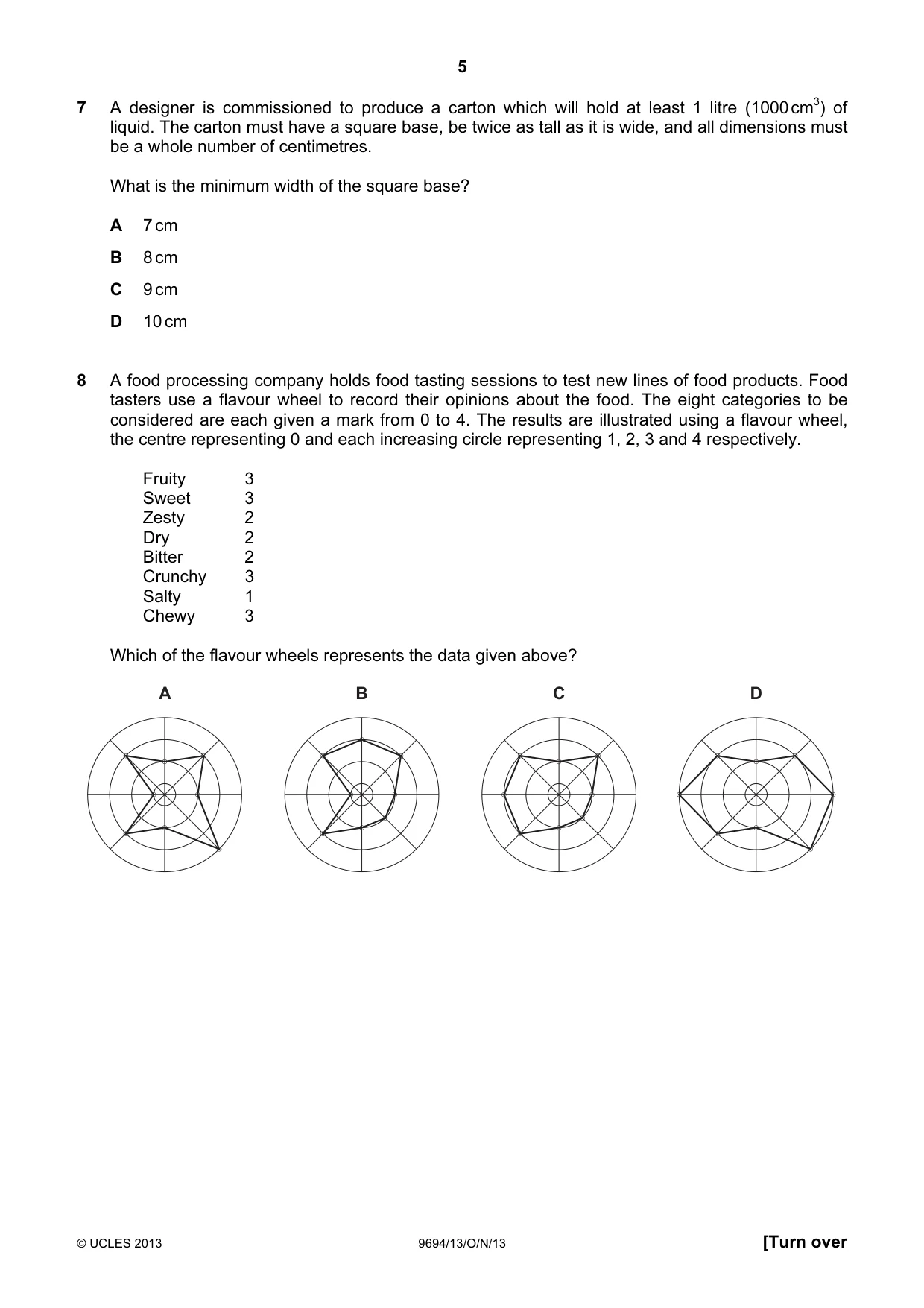 Cambridge A Level Thinking Skills 9694 2013 Oct/Nov Paper 1 · Variant 3 question paper, page 5 of 20
