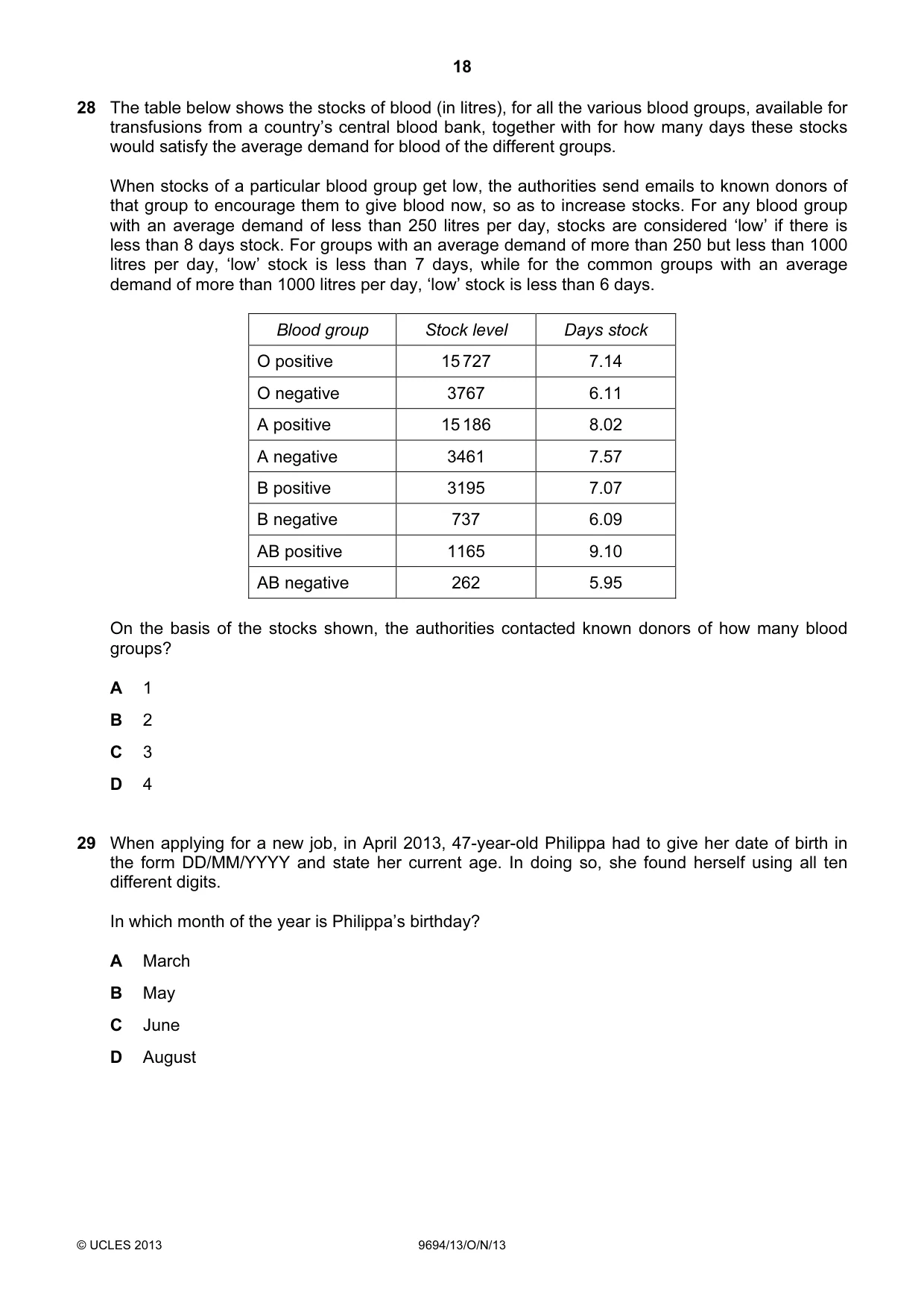 Cambridge A Level Thinking Skills 9694 2013 Oct/Nov Paper 1 · Variant 3 question paper, page 18 of 20
