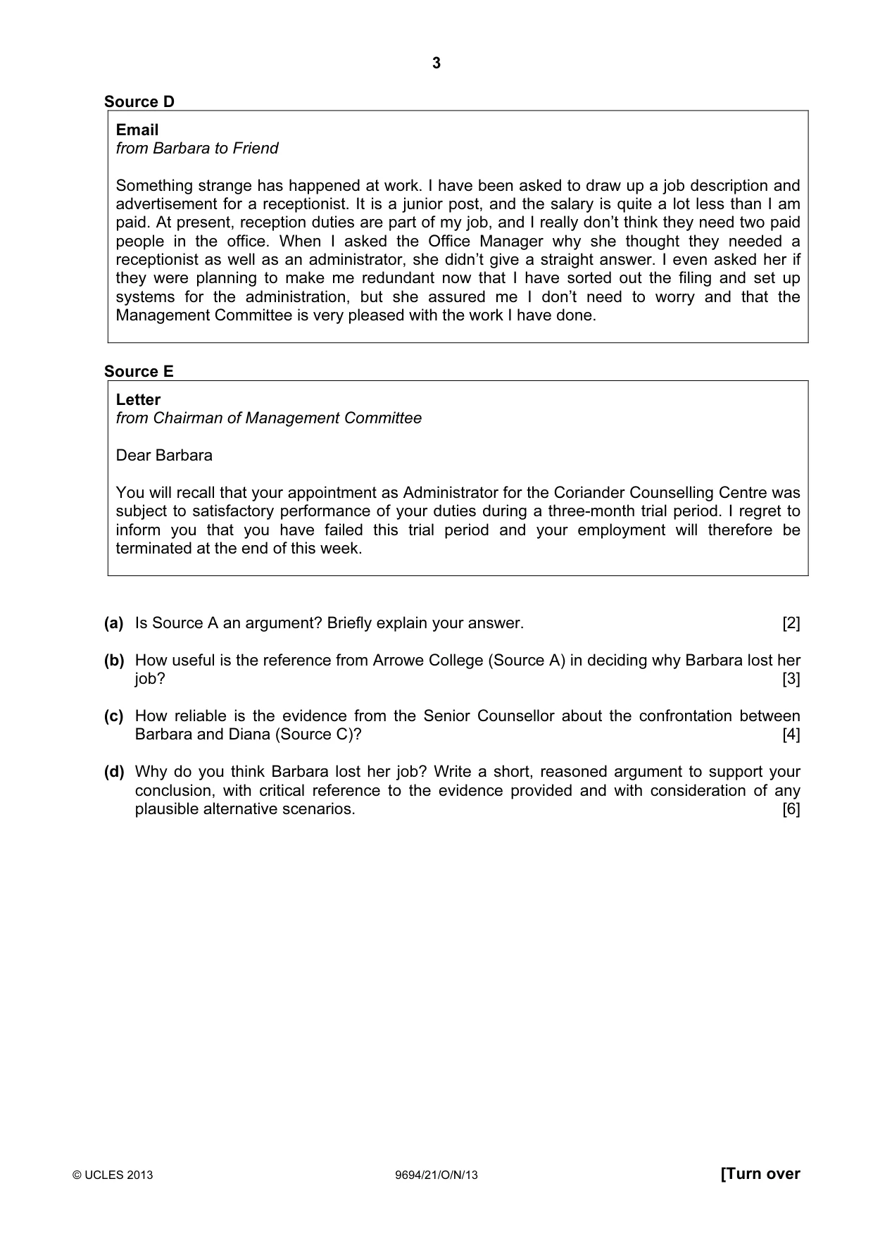 Cambridge A Level Thinking Skills 9694 2013 Oct/Nov Paper 2 · Variant 1 question paper, page 3 of 8