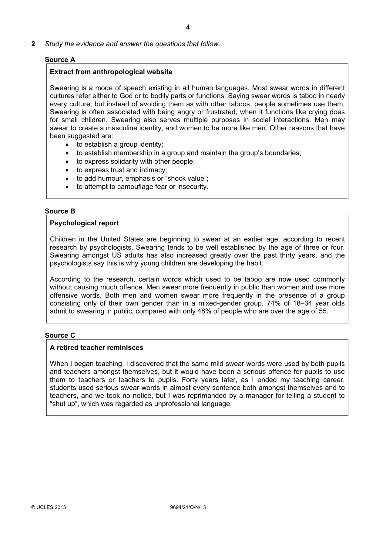 Cambridge A Level Thinking Skills 9694 2013 Oct/Nov Paper 2 · Variant 1 question paper, page 4 of 8