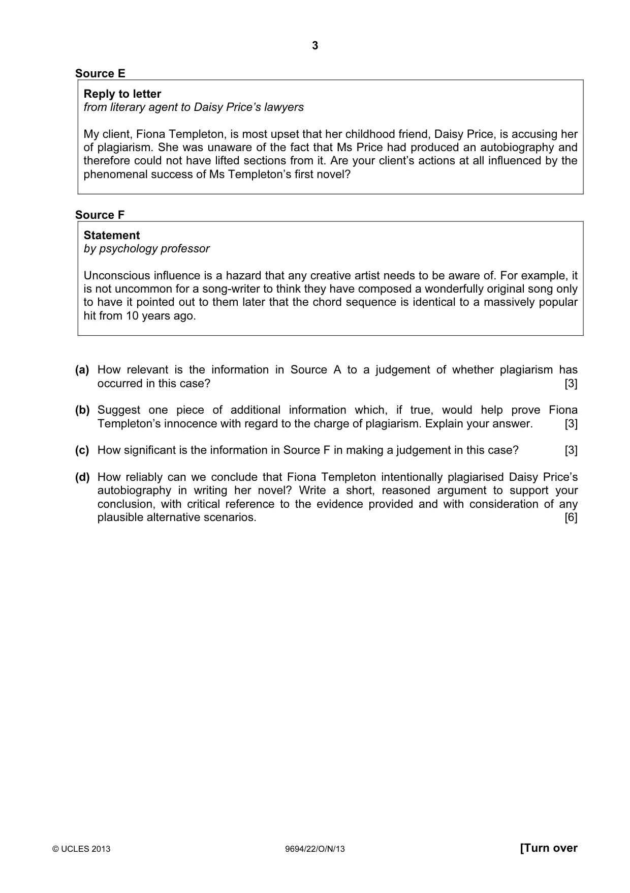 Cambridge A Level Thinking Skills 9694 2013 Oct/Nov Paper 2 · Variant 2 question paper, page 3 of 8