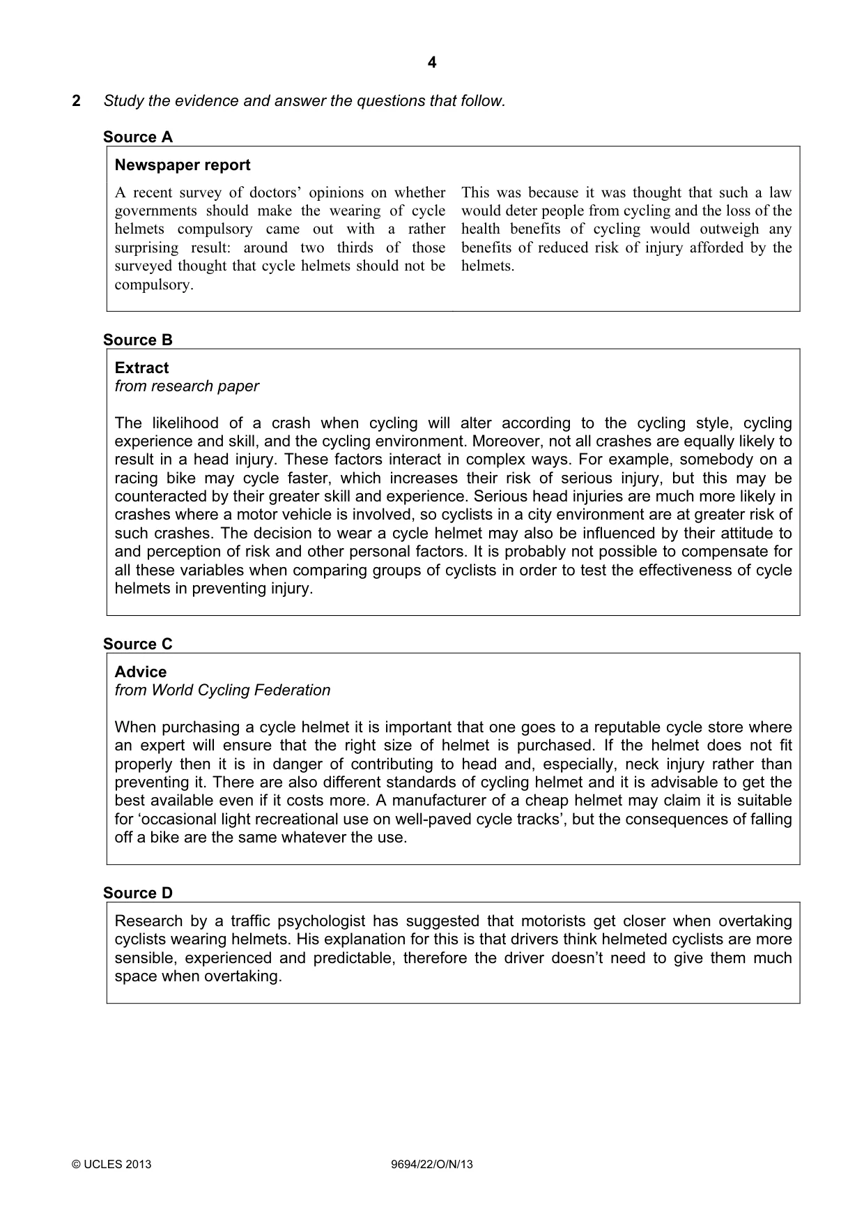 Cambridge A Level Thinking Skills 9694 2013 Oct/Nov Paper 2 · Variant 2 question paper, page 4 of 8