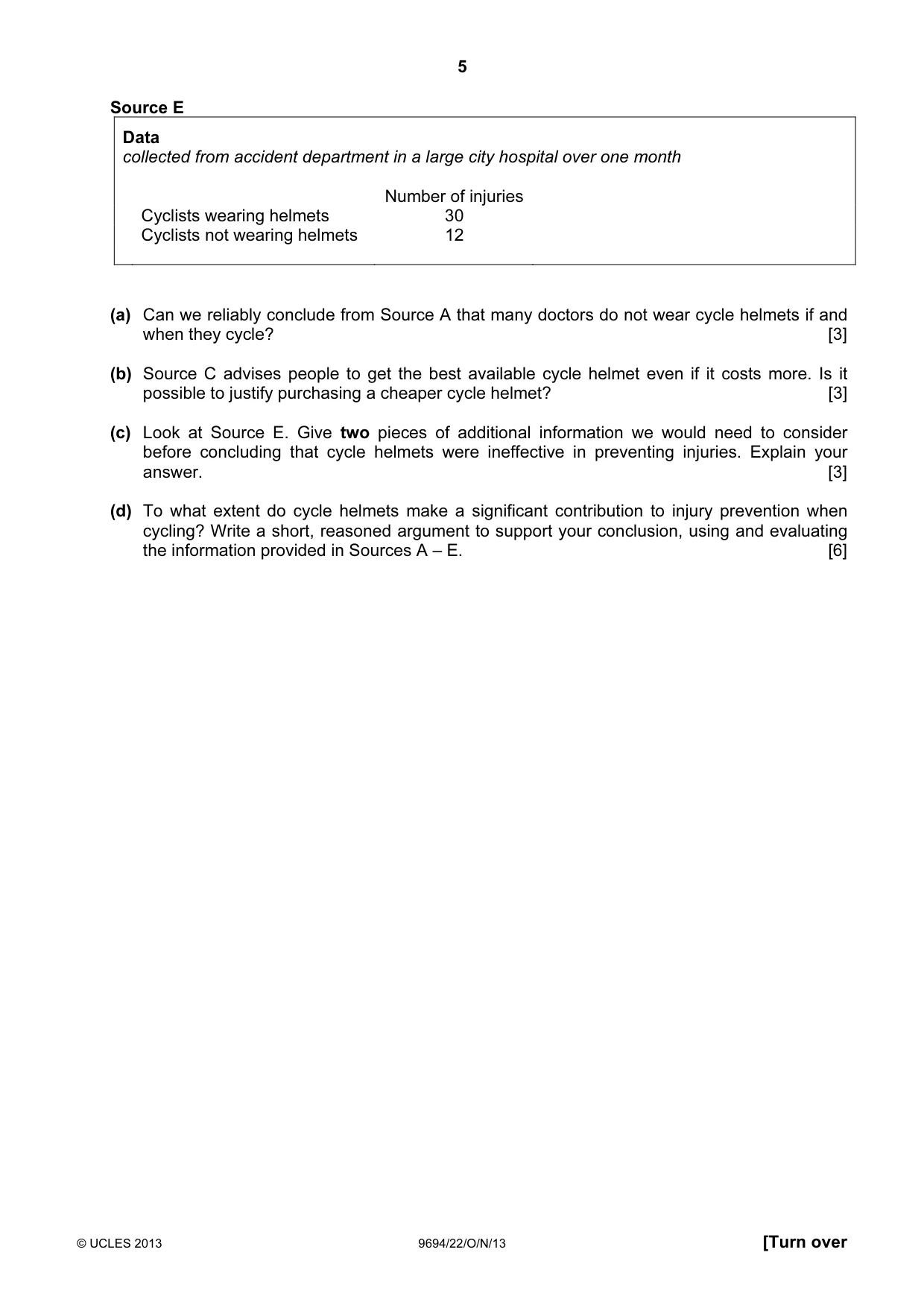 Cambridge A Level Thinking Skills 9694 2013 Oct/Nov Paper 2 · Variant 2 question paper, page 5 of 8