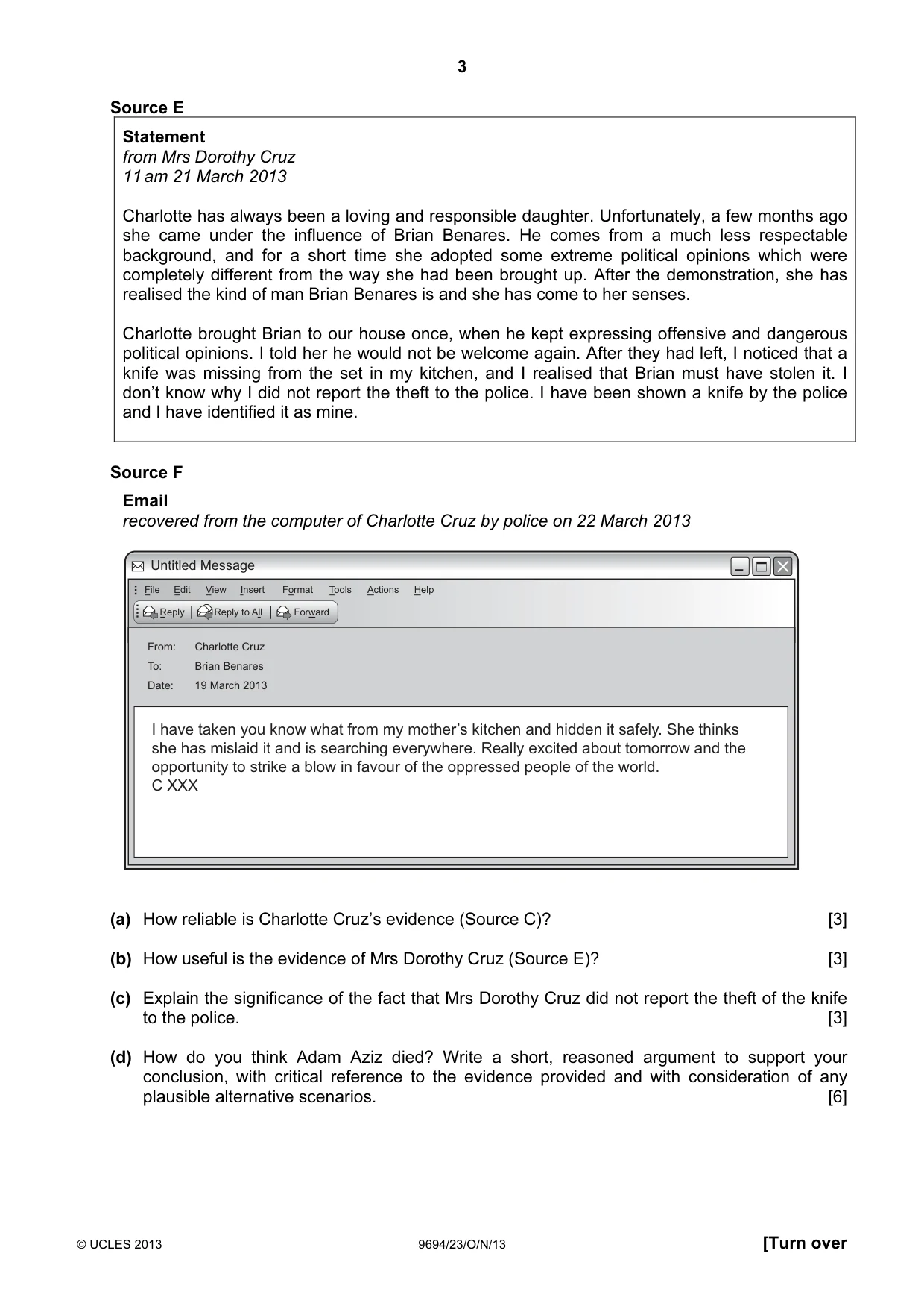 Cambridge A Level Thinking Skills 9694 2013 Oct/Nov Paper 2 · Variant 3 question paper, page 3 of 8