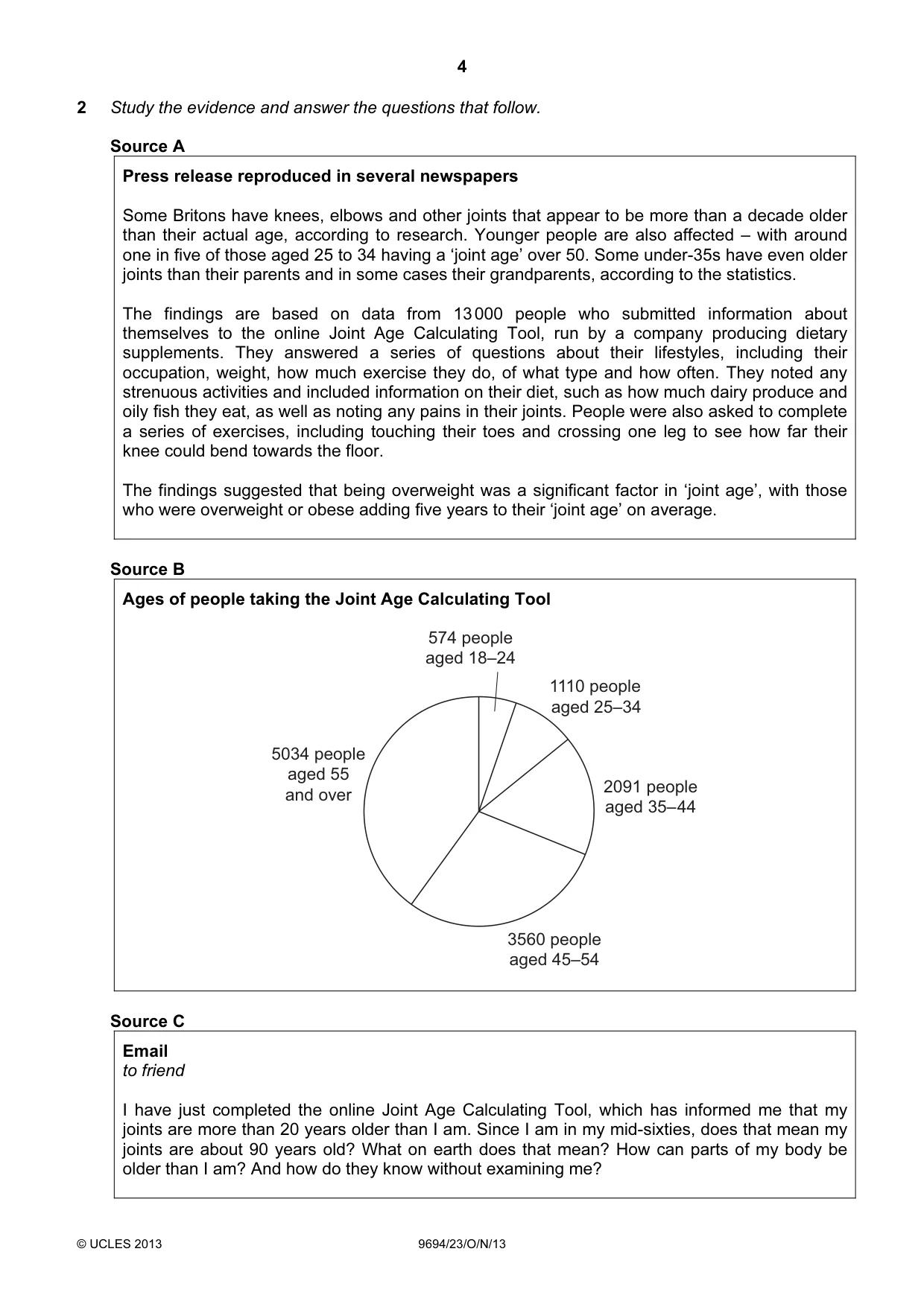 Cambridge A Level Thinking Skills 9694 2013 Oct/Nov Paper 2 · Variant 3 question paper, page 4 of 8