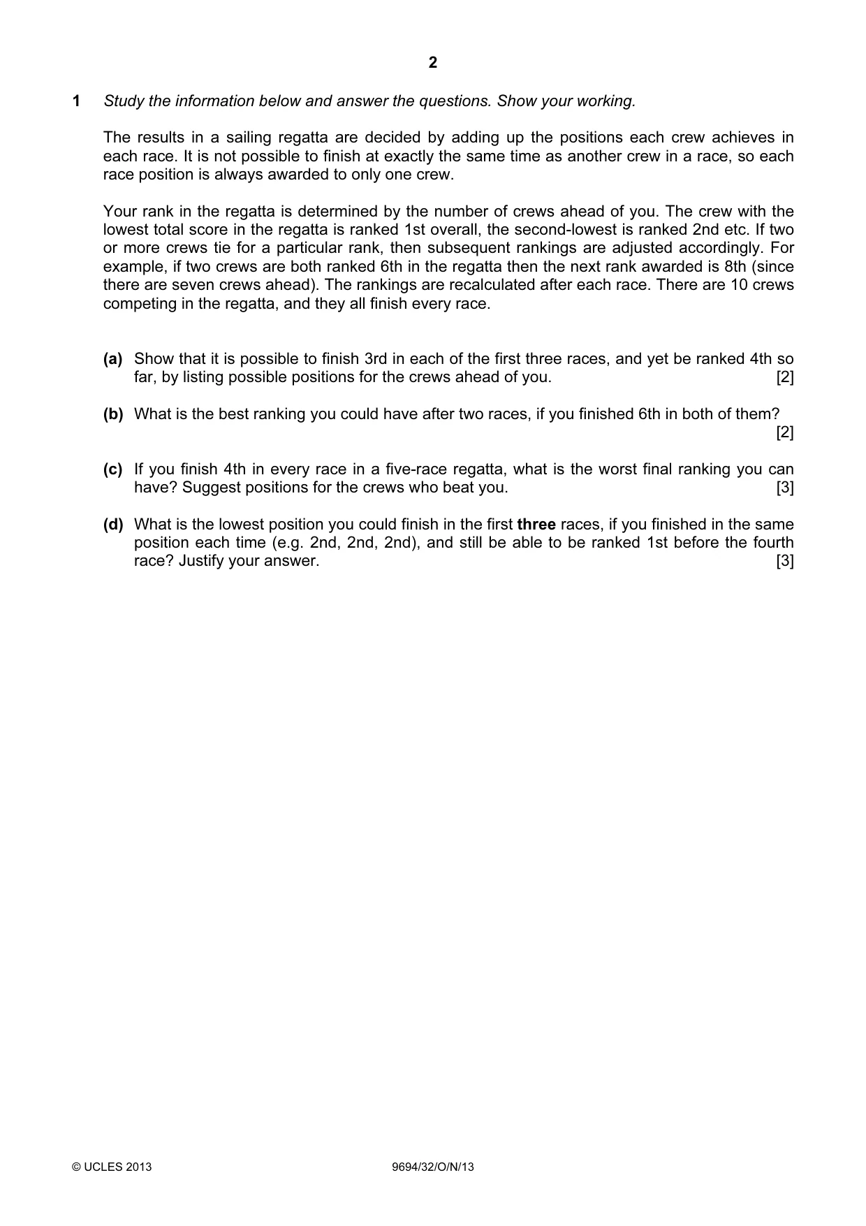 Cambridge A Level Thinking Skills 9694 2013 Oct/Nov Paper 3 · Variant 2 question paper, page 2 of 8
