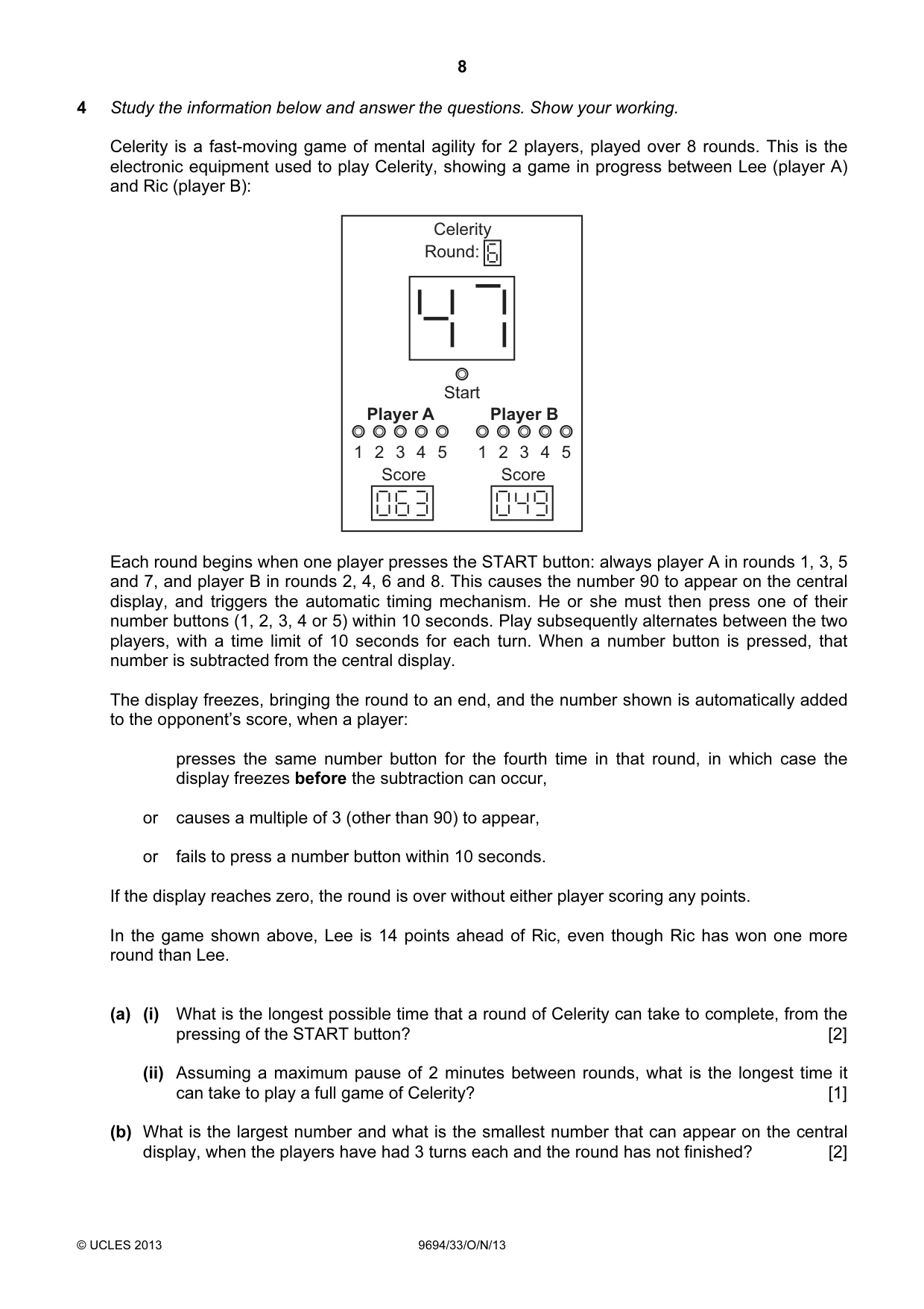 Cambridge A Level Thinking Skills 9694 2013 Oct/Nov Paper 3 · Variant 3 question paper, page 8 of 12