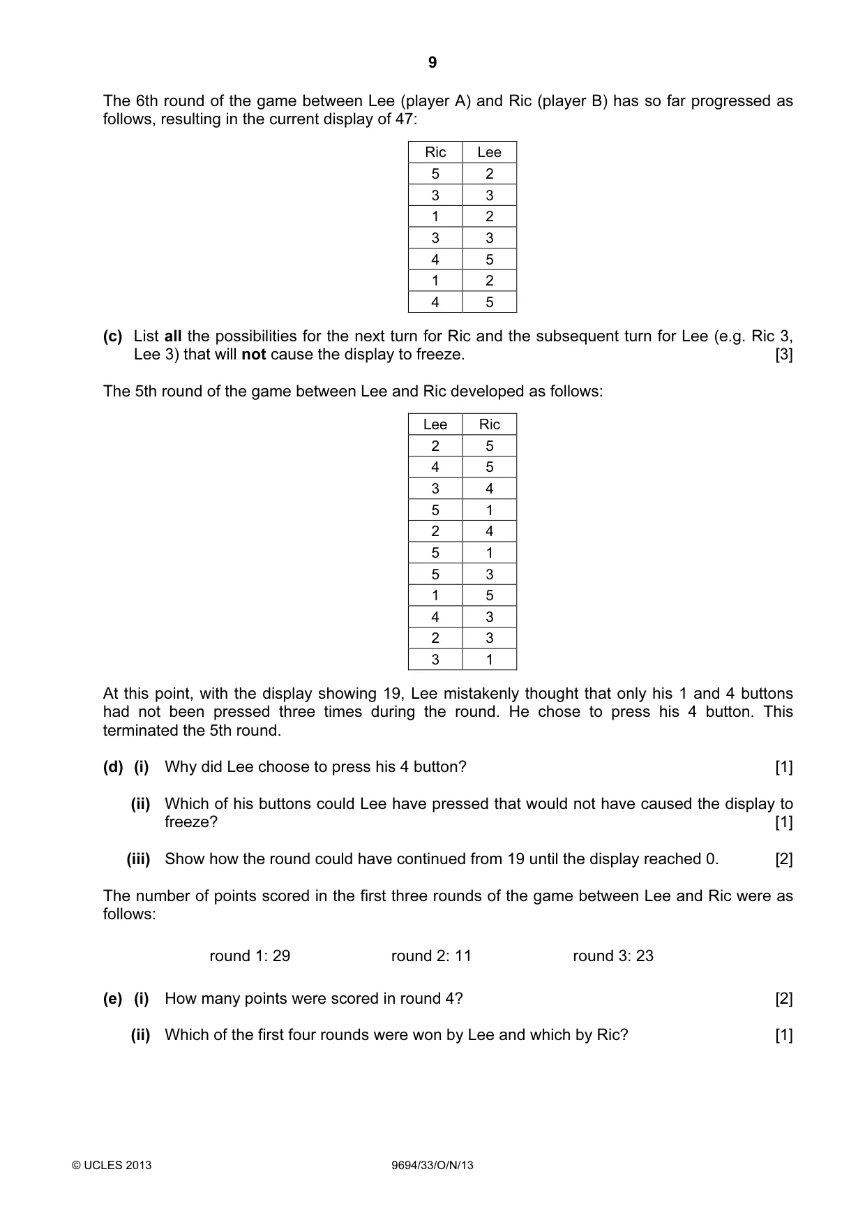 Cambridge A Level Thinking Skills 9694 2013 Oct/Nov Paper 3 · Variant 3 question paper, page 9 of 12