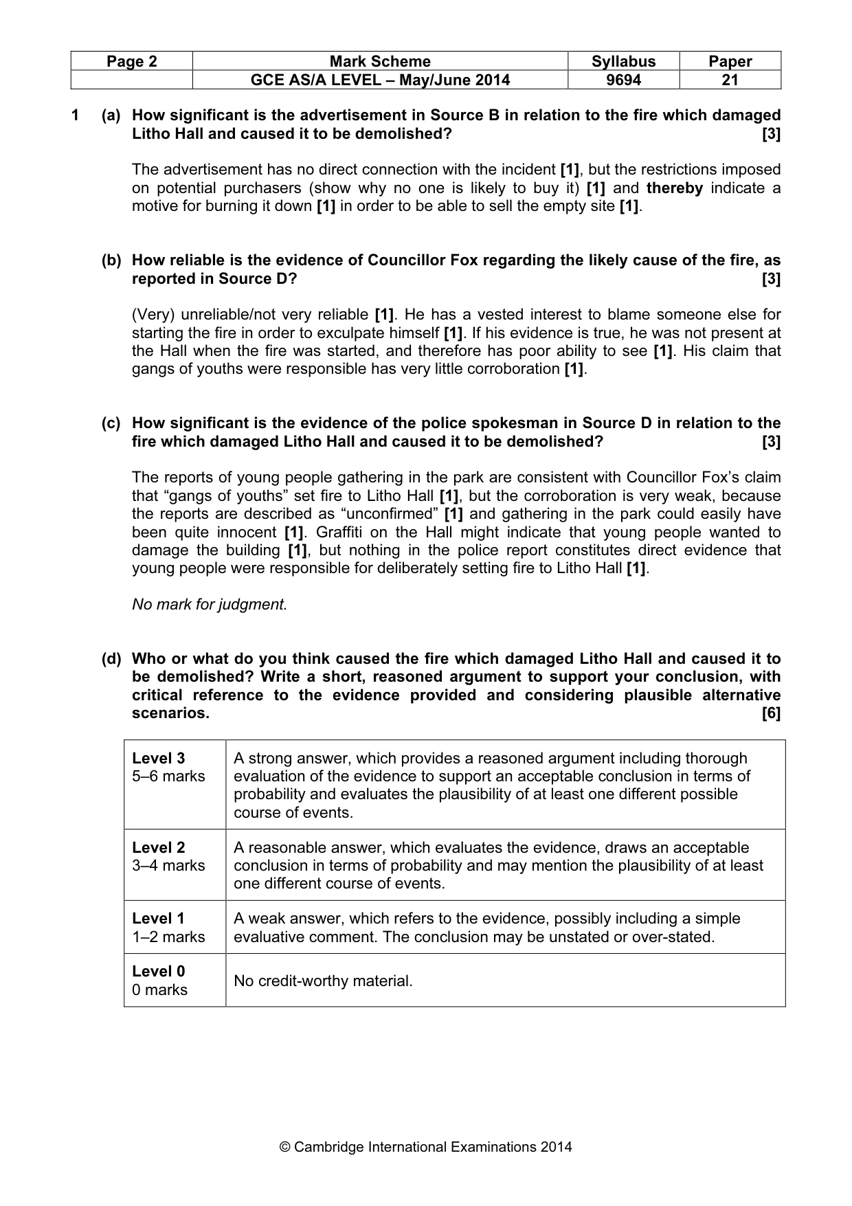 Mark scheme, page 2 of 7