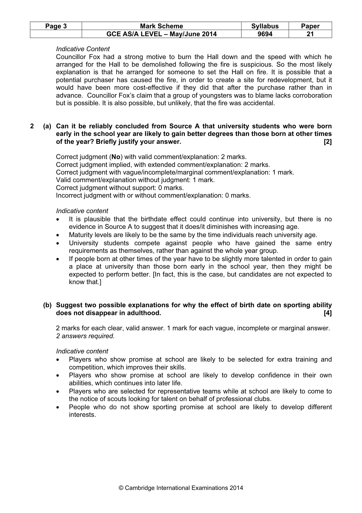 Mark scheme, page 3 of 7