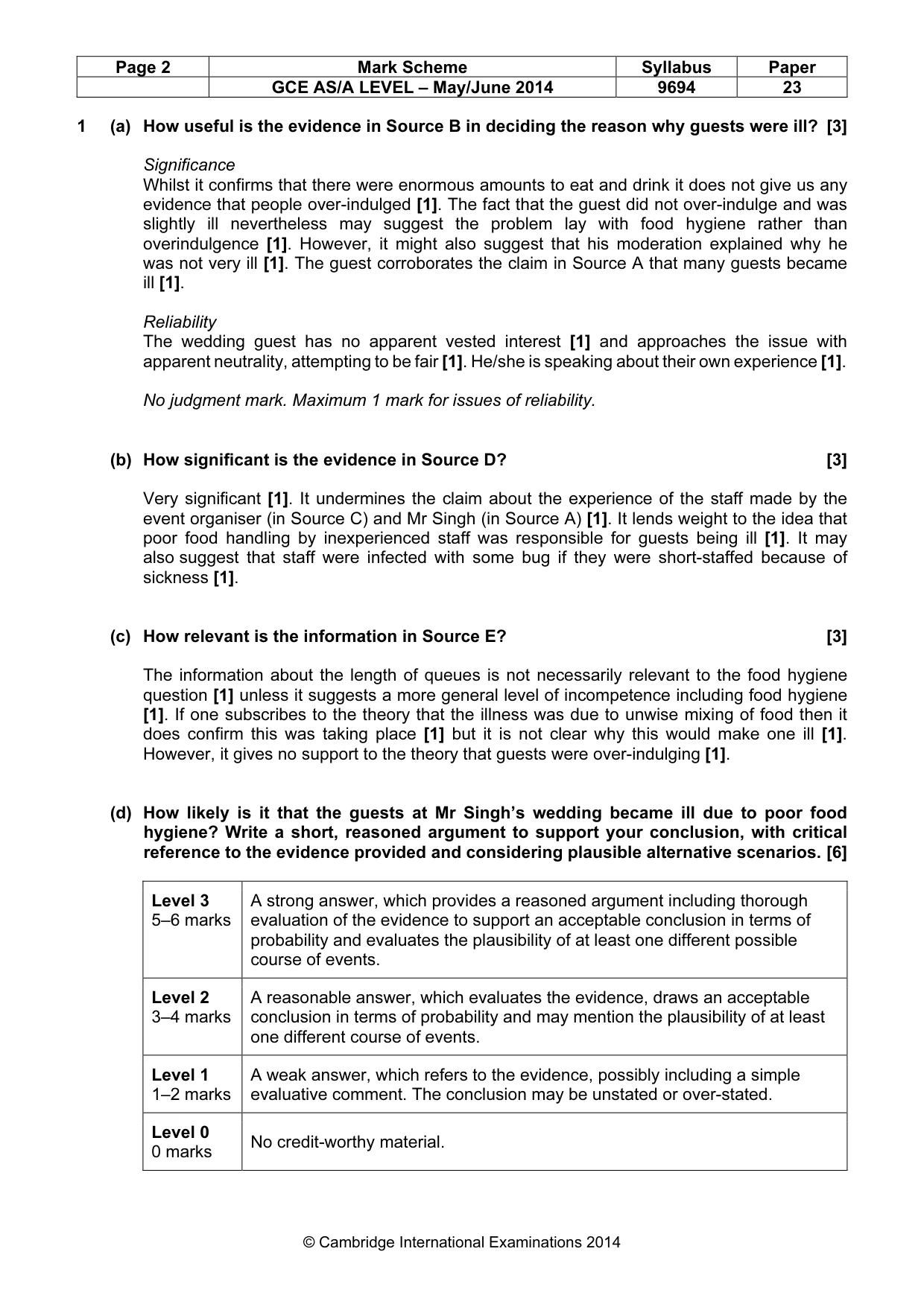 Mark scheme, page 2 of 8