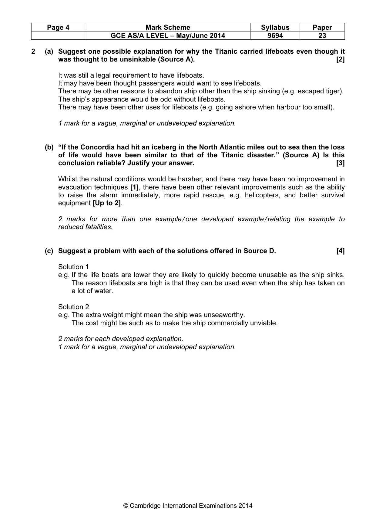 Mark scheme, page 4 of 8