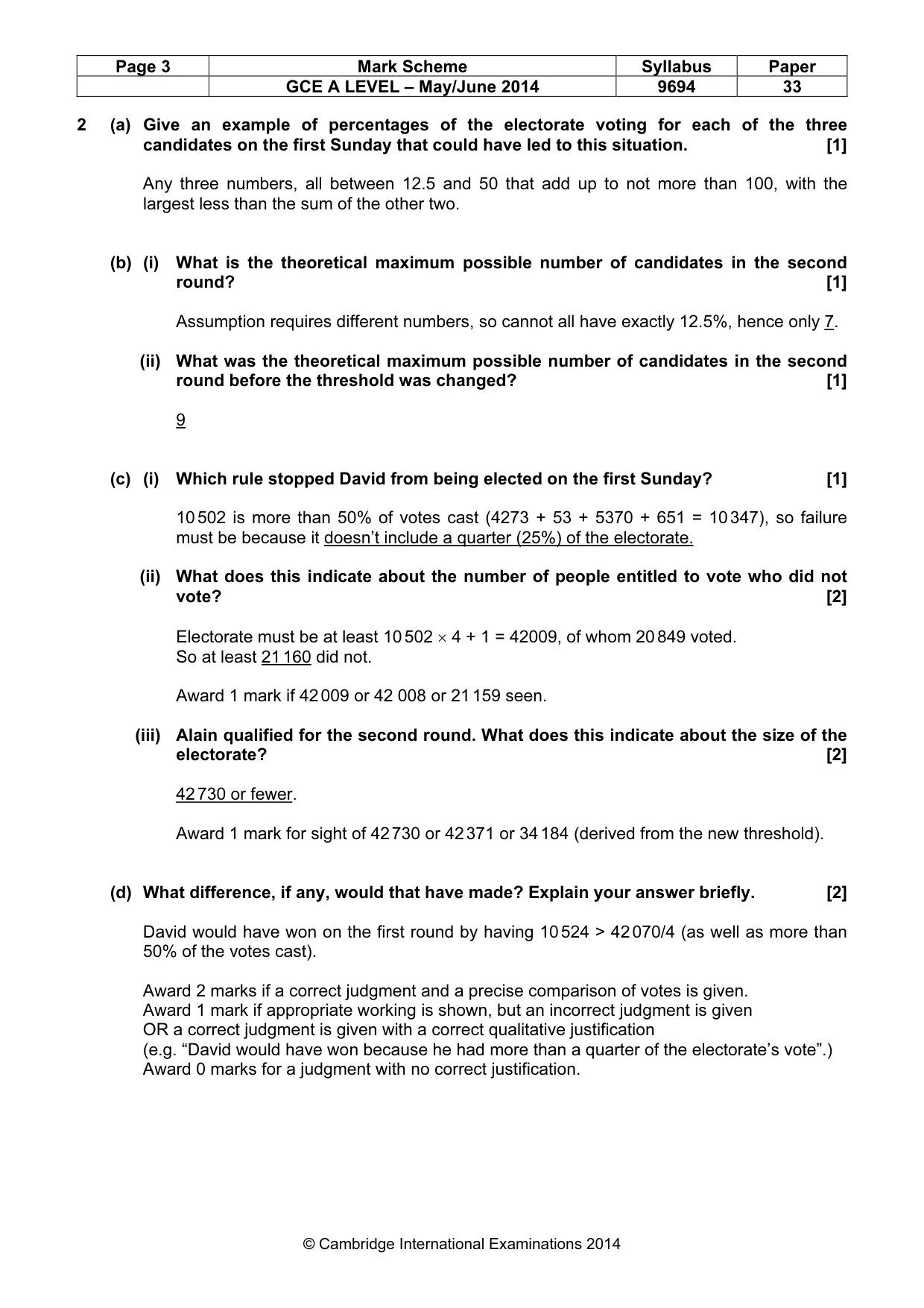 Mark scheme, page 3 of 8