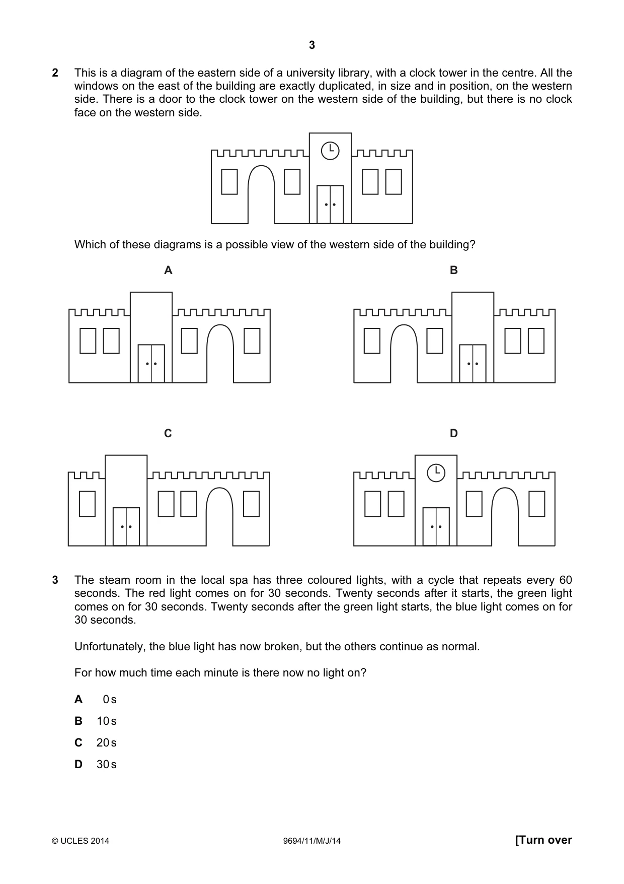 Cambridge A Level Thinking Skills 9694 2014 May/June Paper 1 · Variant 1 question paper, page 3 of 20