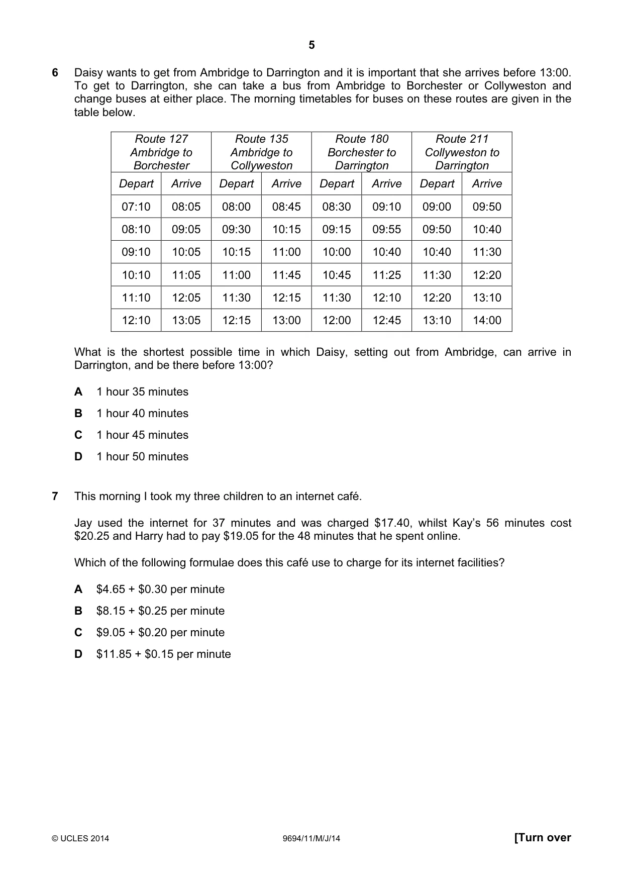 Cambridge A Level Thinking Skills 9694 2014 May/June Paper 1 · Variant 1 question paper, page 5 of 20