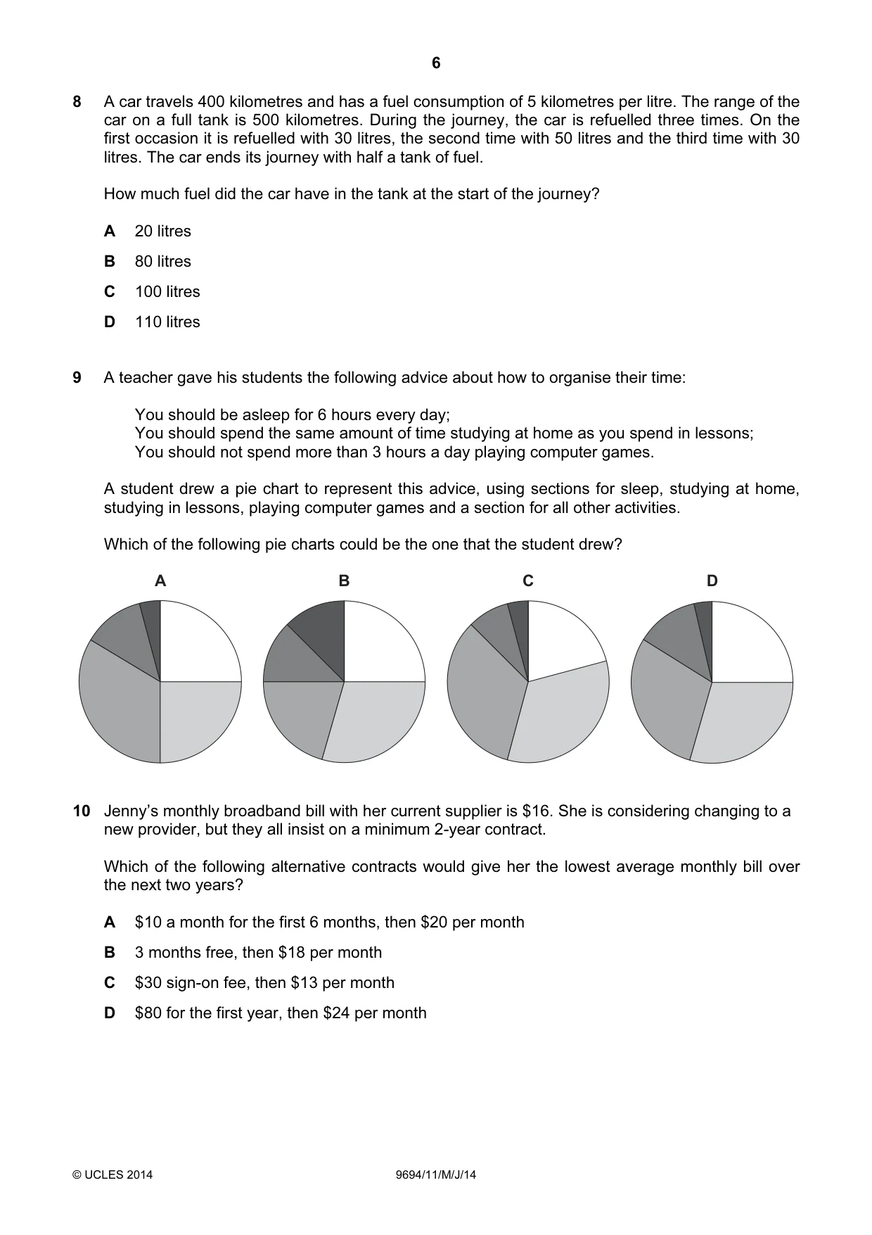 Cambridge A Level Thinking Skills 9694 2014 May/June Paper 1 · Variant 1 question paper, page 6 of 20