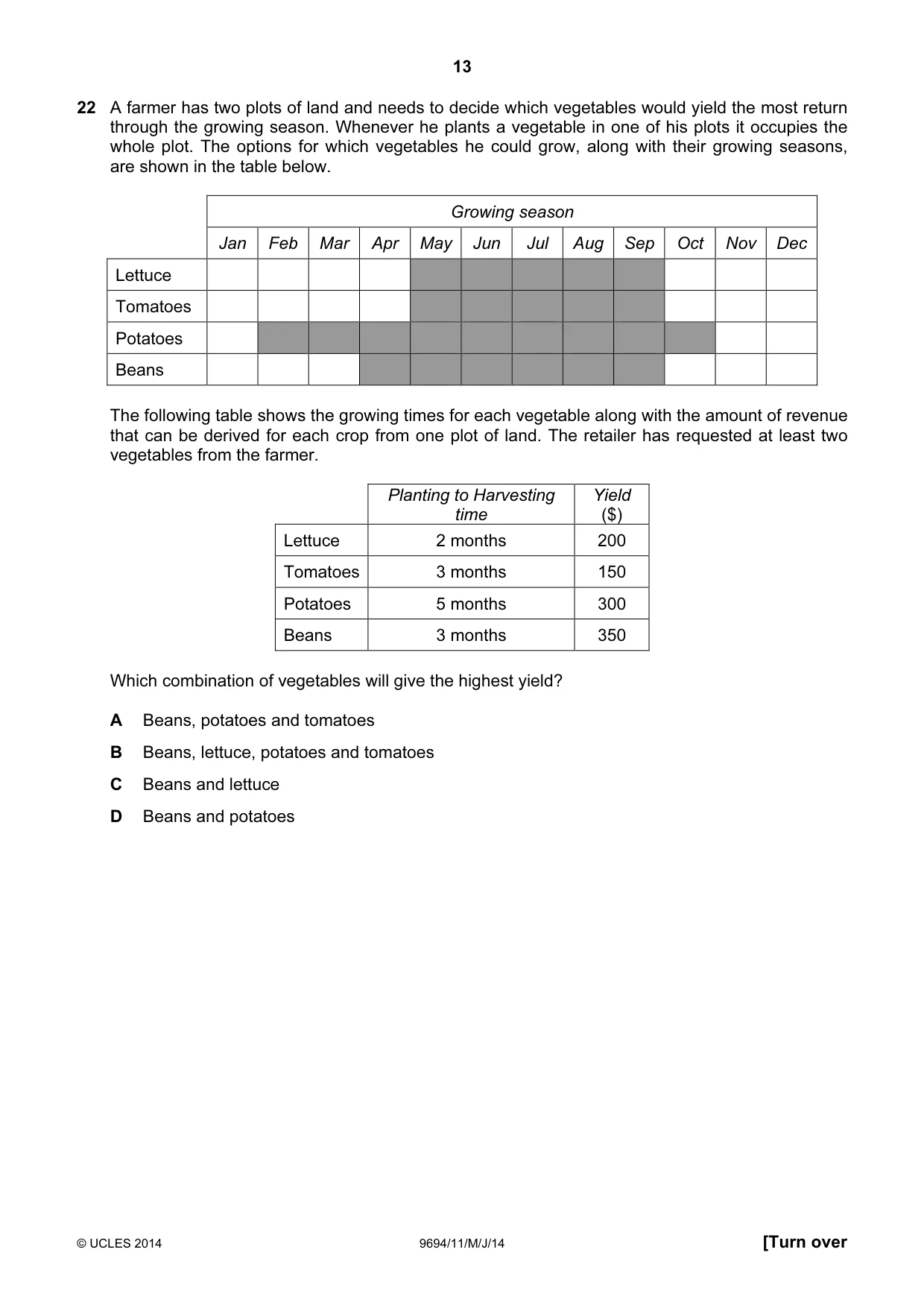 Cambridge A Level Thinking Skills 9694 2014 May/June Paper 1 · Variant 1 question paper, page 13 of 20
