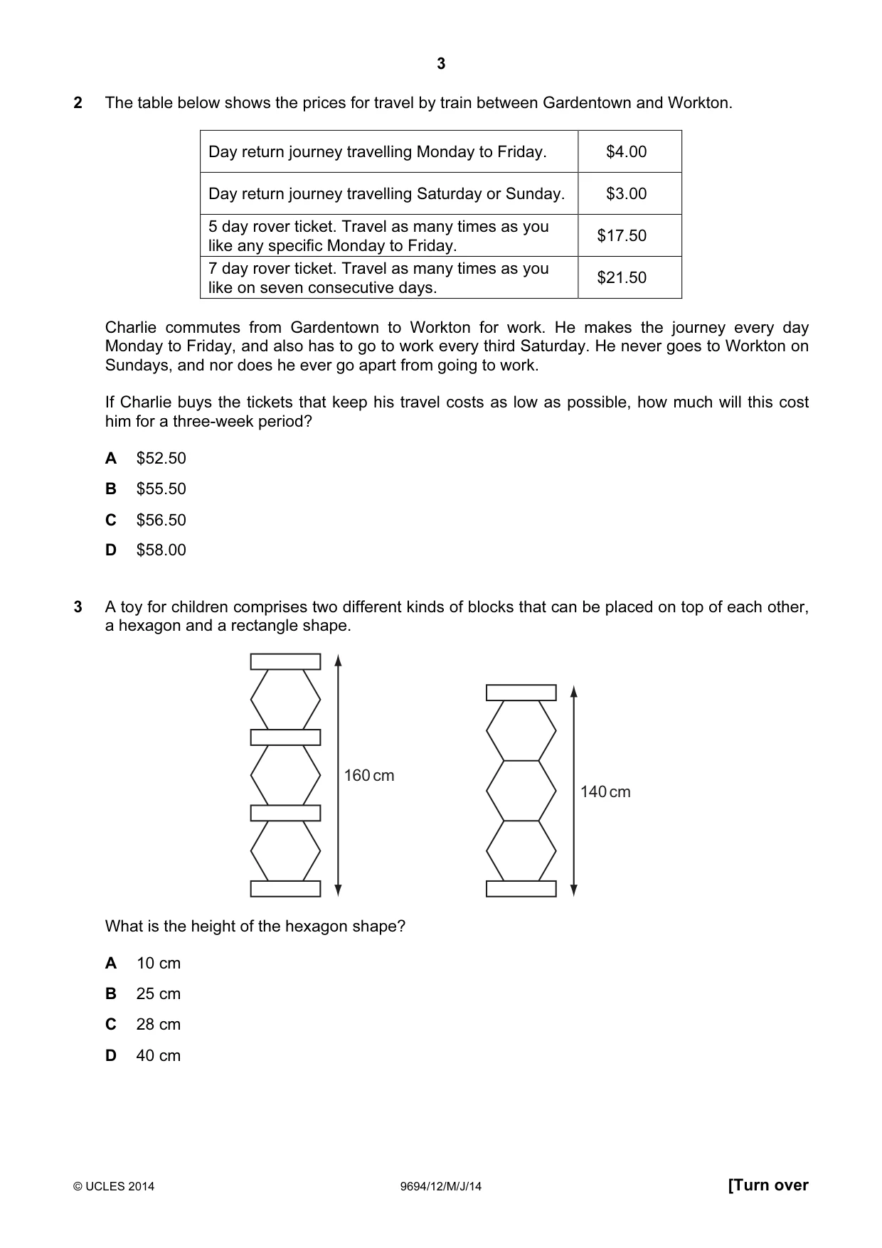 Cambridge A Level Thinking Skills 9694 2014 May/June Paper 1 · Variant 2 question paper, page 3 of 16