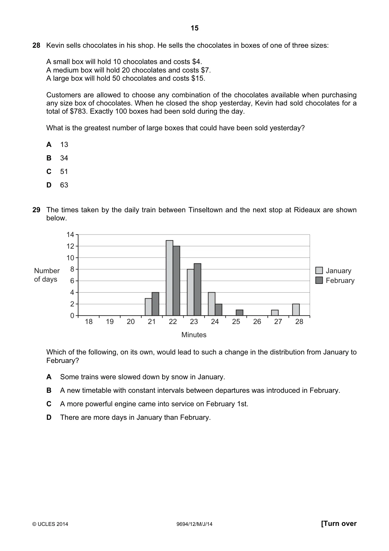 Cambridge A Level Thinking Skills 9694 2014 May/June Paper 1 · Variant 2 question paper, page 15 of 16