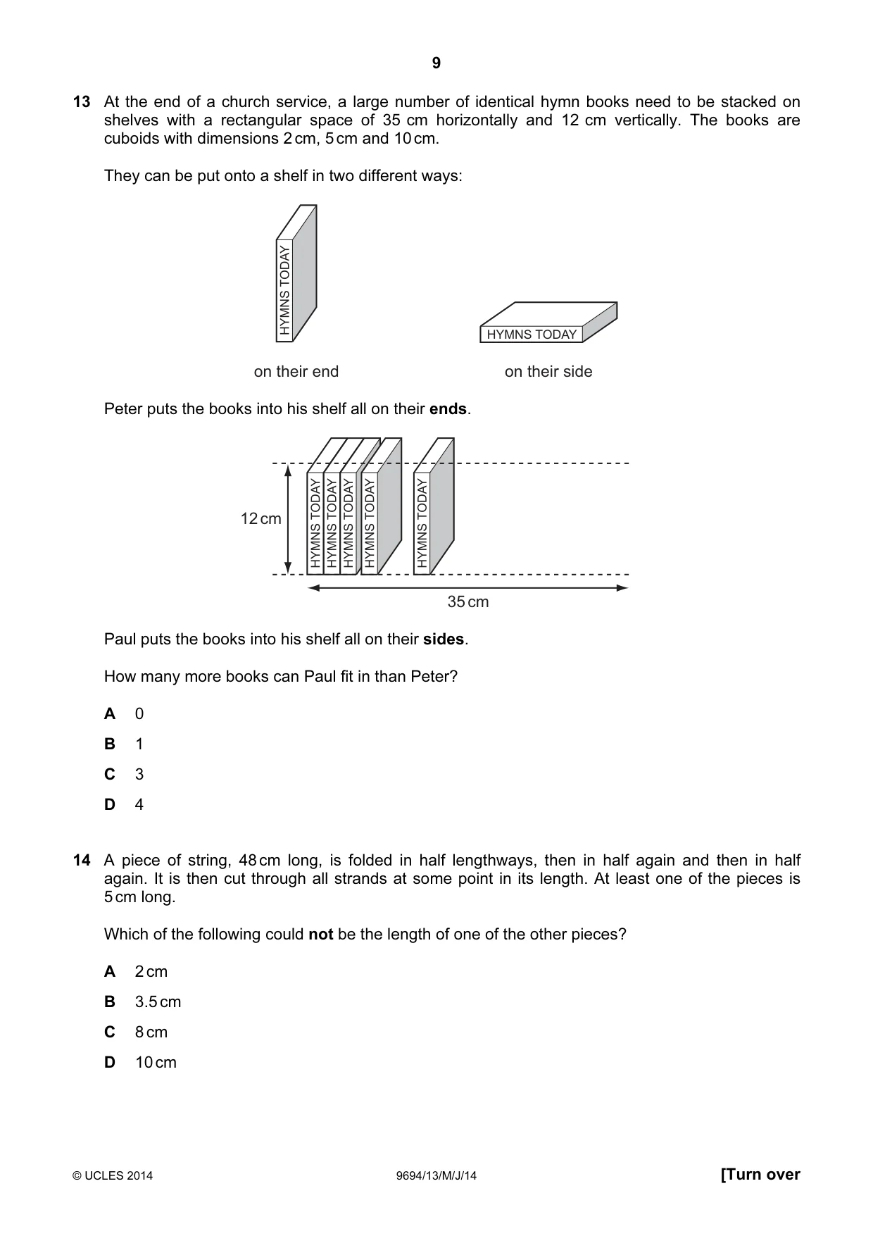 Cambridge A Level Thinking Skills 9694 2014 May/June Paper 1 · Variant 3 question paper, page 9 of 20