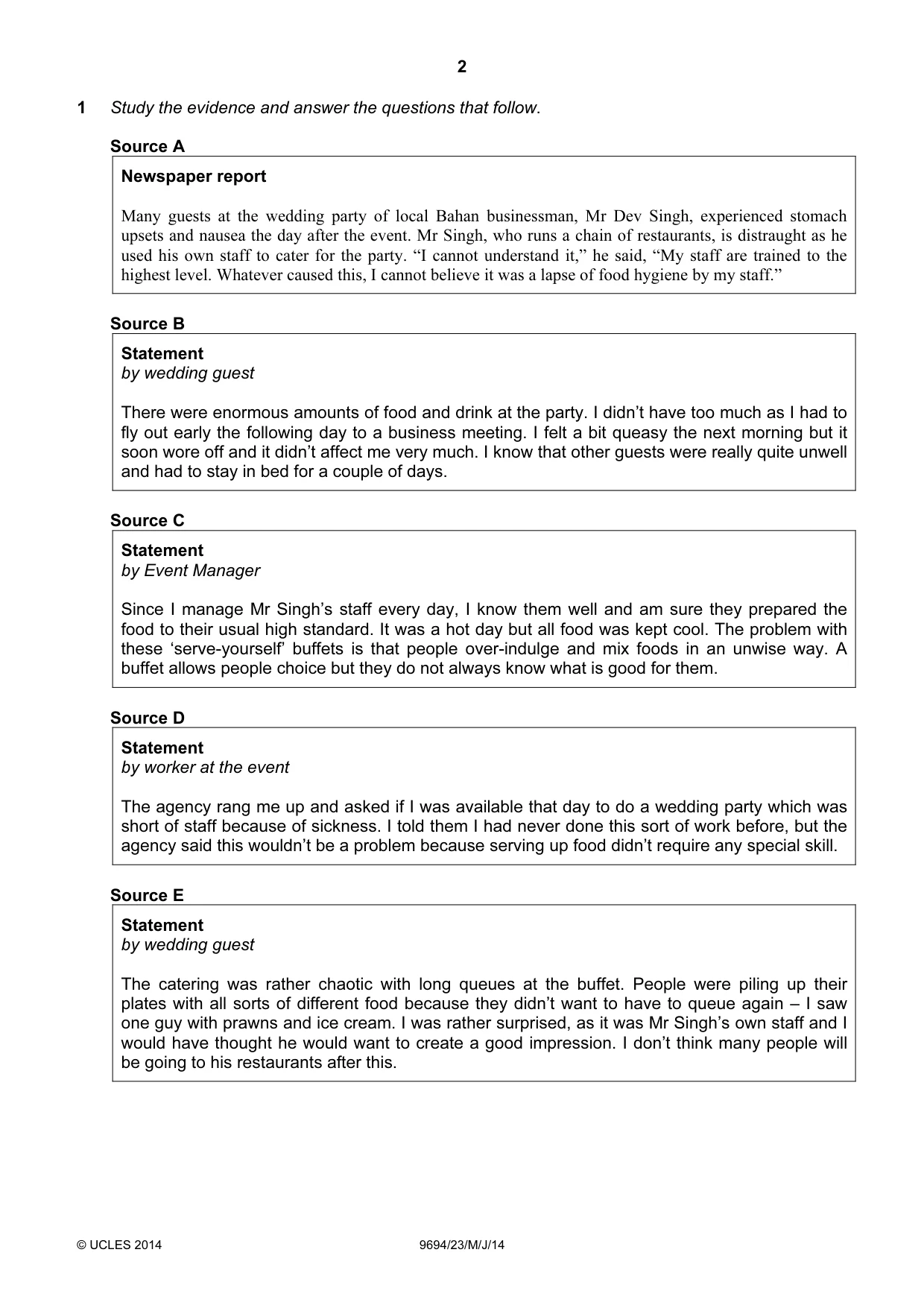 Cambridge A Level Thinking Skills 9694 2014 May/June Paper 2 · Variant 3 question paper, page 2 of 8